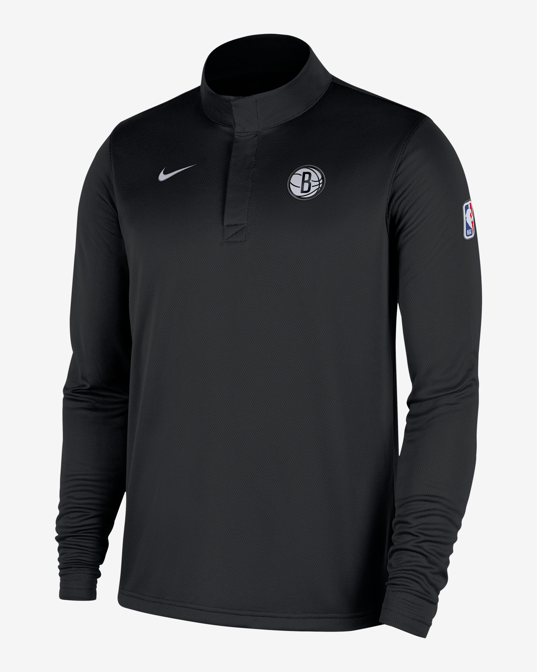 Brooklyn Nets Men's Nike Dri-FIT NBA 1/4-Zip Long-Sleeve Top - Black/White