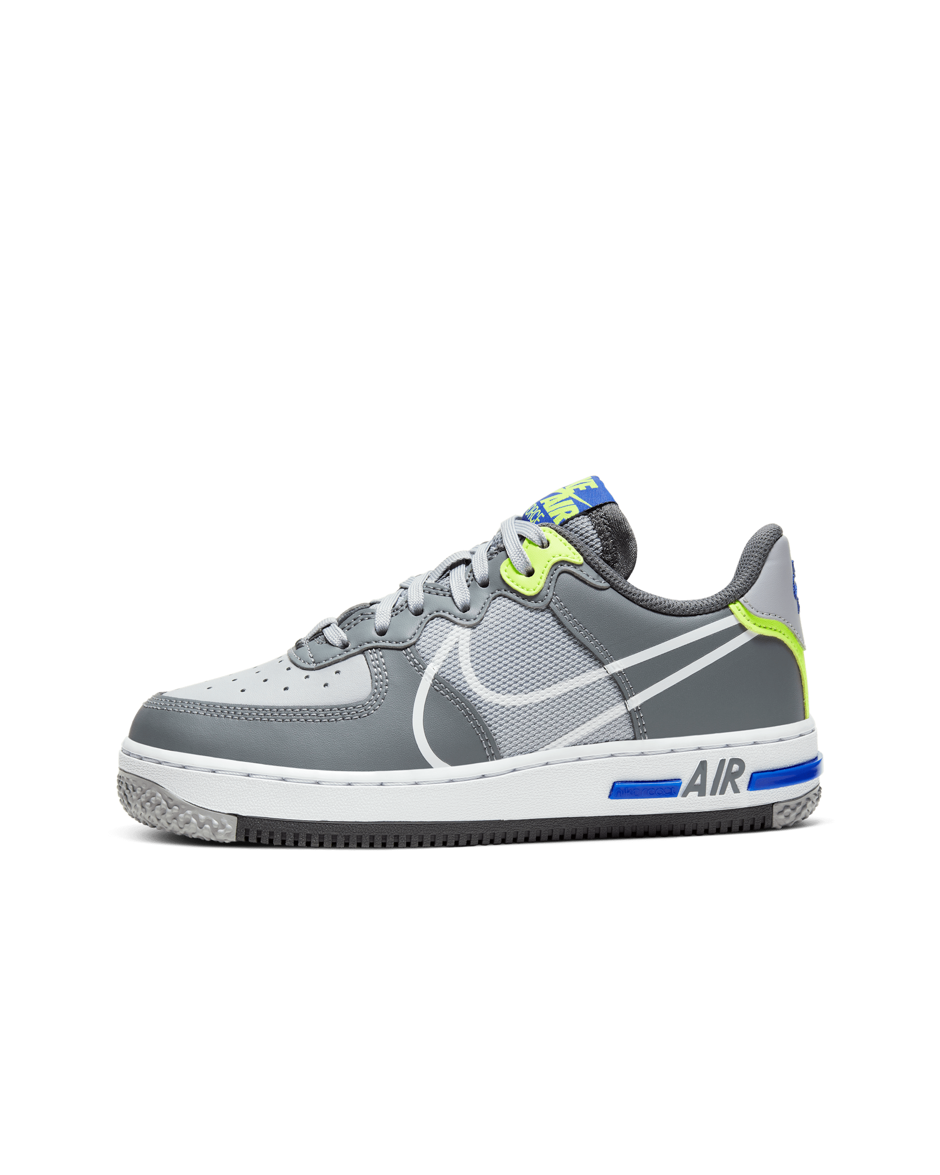 Nike Air Force 1 React Older Kids' Shoe - Wolf Grey/Smoke Grey/Dark Grey/White