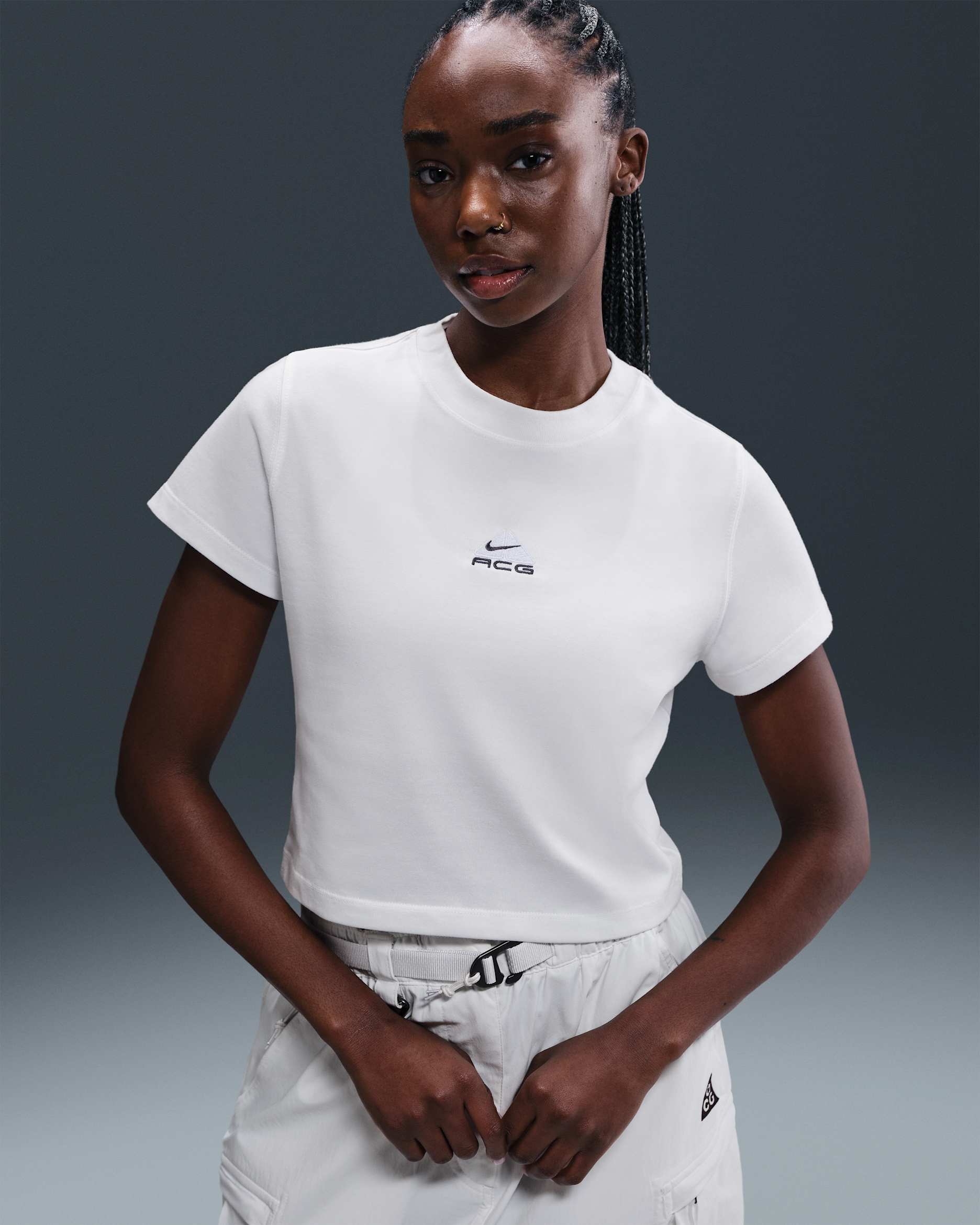 Nike ACG Women's Dri-FIT Short-Sleeve T-Shirt - Summit White/Football Grey/Thunder Blue