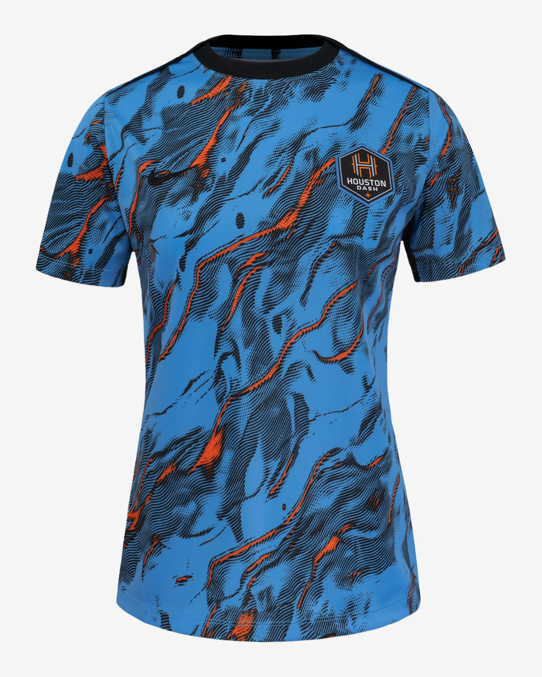 Houston Dash 2025 Women's Nike NWSL Short-Sleeve Pre-Match Top - Burgundy Crush/Gym Red