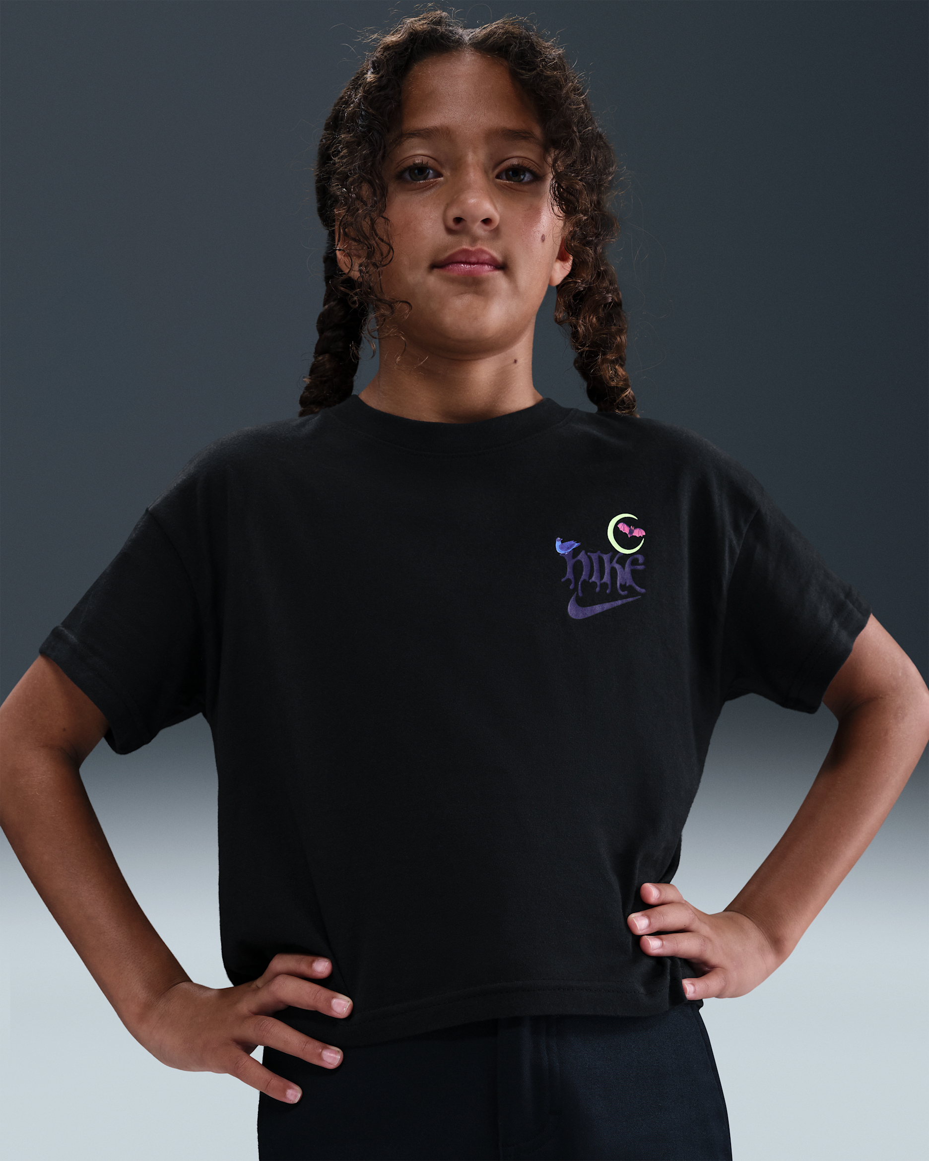 Playera para niña talla grande Nike Sportswear - Negro