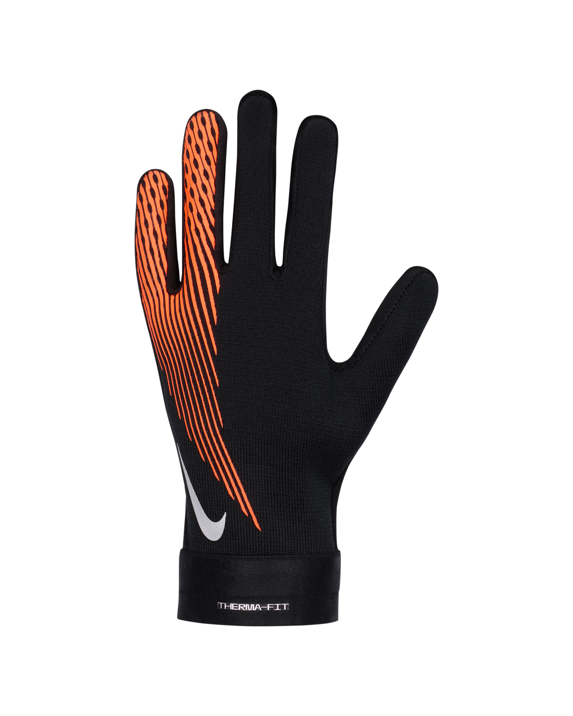 Nike Academy Therma-FIT futballkesztyű nagyobb gyerekeknek - Fekete/Hyper Crimson/Metallic Silver