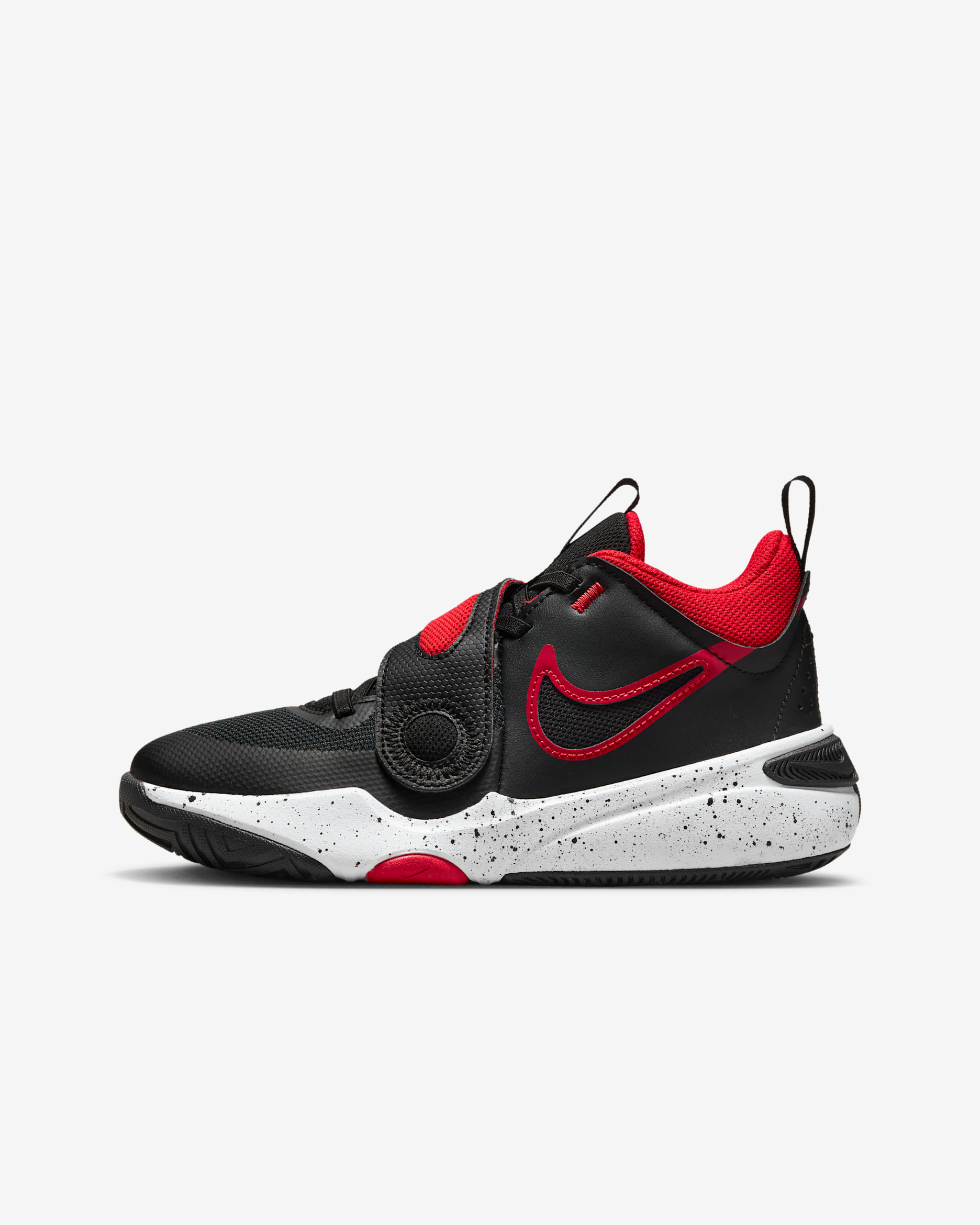 รองเท้าบาสเก็ตบอลเด็กโต Nike Team Hustle D 11 - ดำ/ขาว/University Red