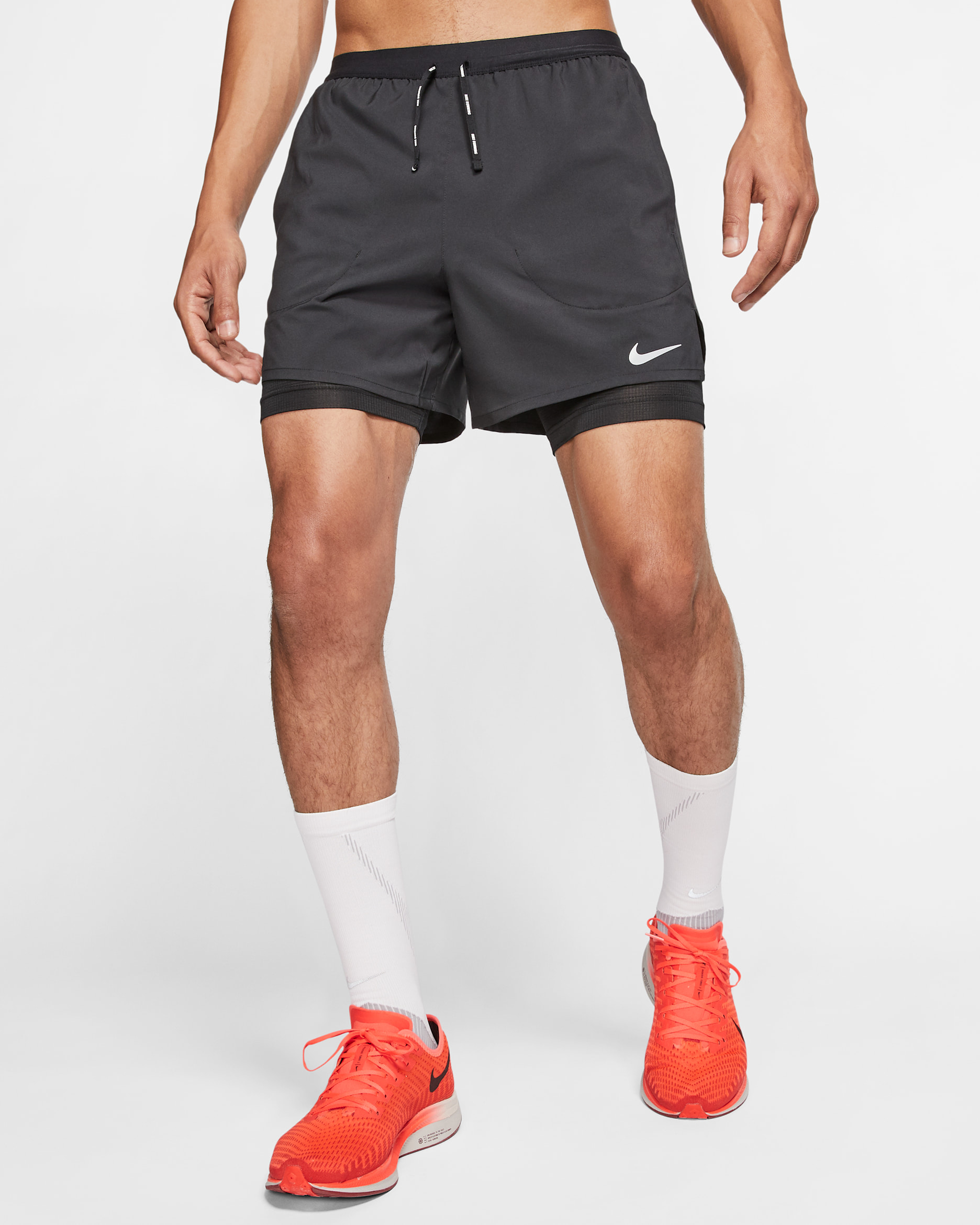 Shorts de running 2 en 1 de 13 cm para hombre Nike Flex Stride - Negro/Negro