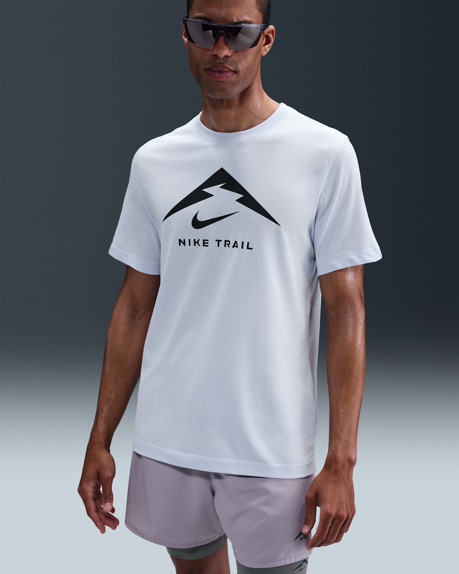 Nike Dri-FIT Men's Trail Running T-Shirt - Football Grey/Black