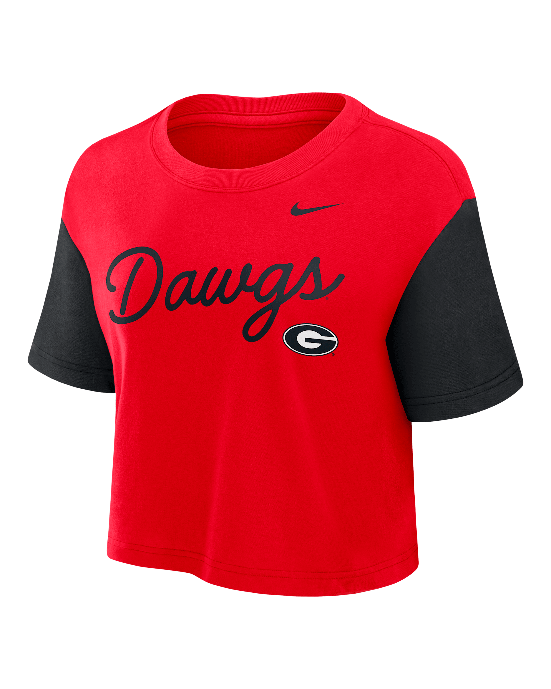 Georgia Script Women's Nike Dri-FIT College Cropped T-Shirt - Red