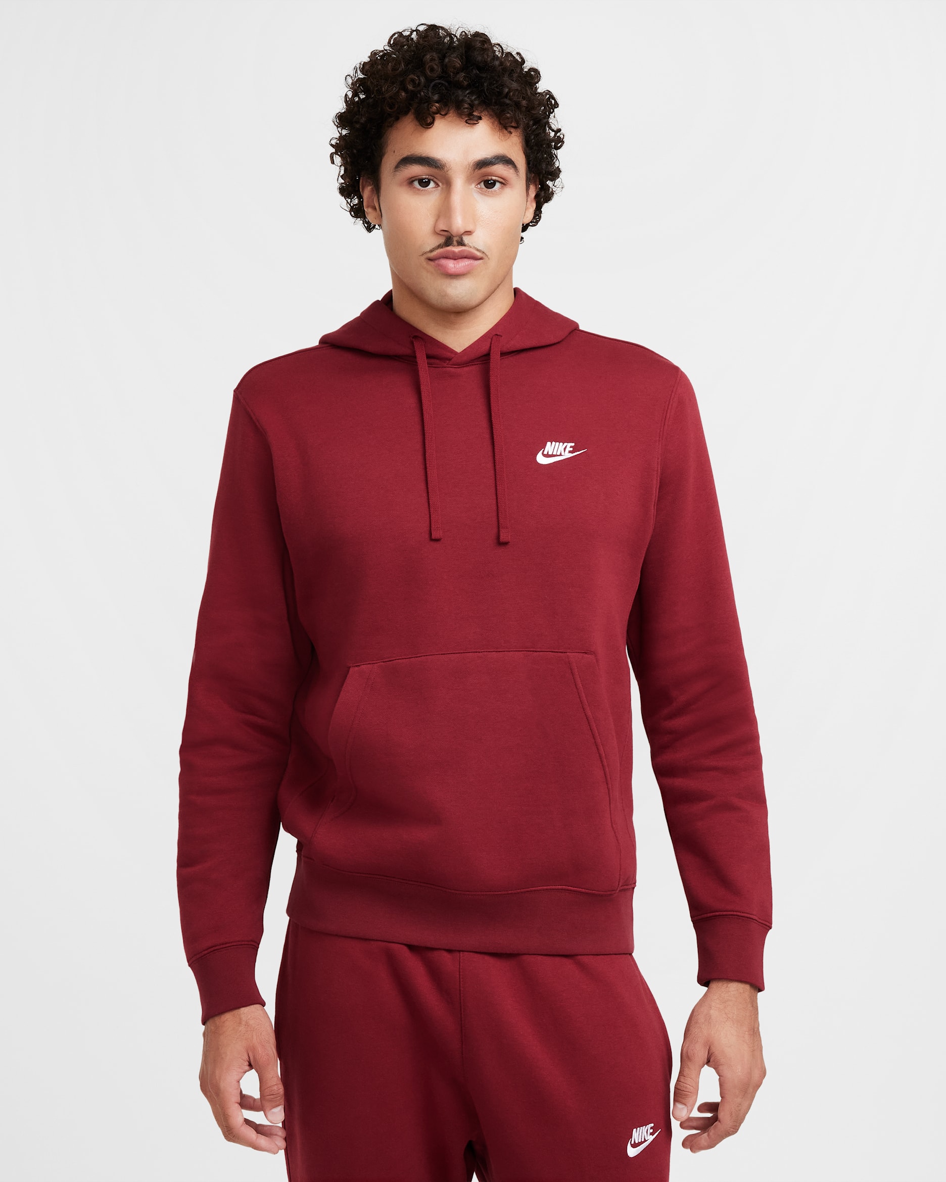 Sudadera con gorro sin cierre Nike Sportswear Club Fleece - Rojo team/Rojo team/Blanco