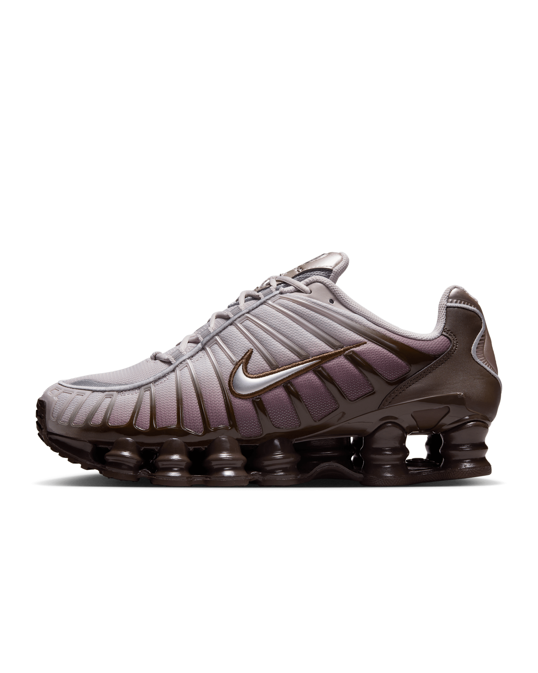 Chaussure Nike Shox TL pour femme - Baroque Brown/Platinum Violet/Metallic Silver