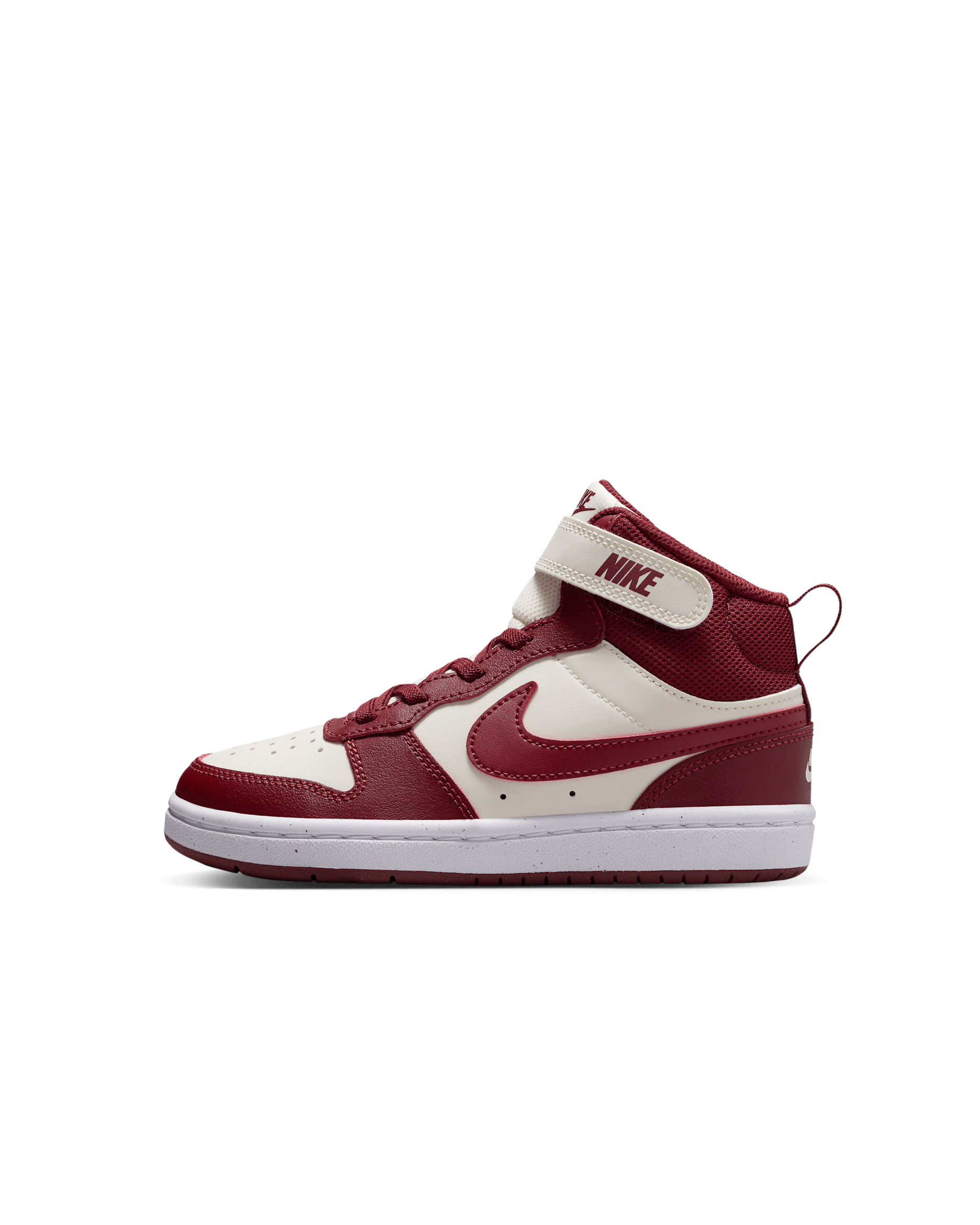 Nike Court Borough Mid 2 Little Kids' Shoes - Soft Pearl/Dark Team Red