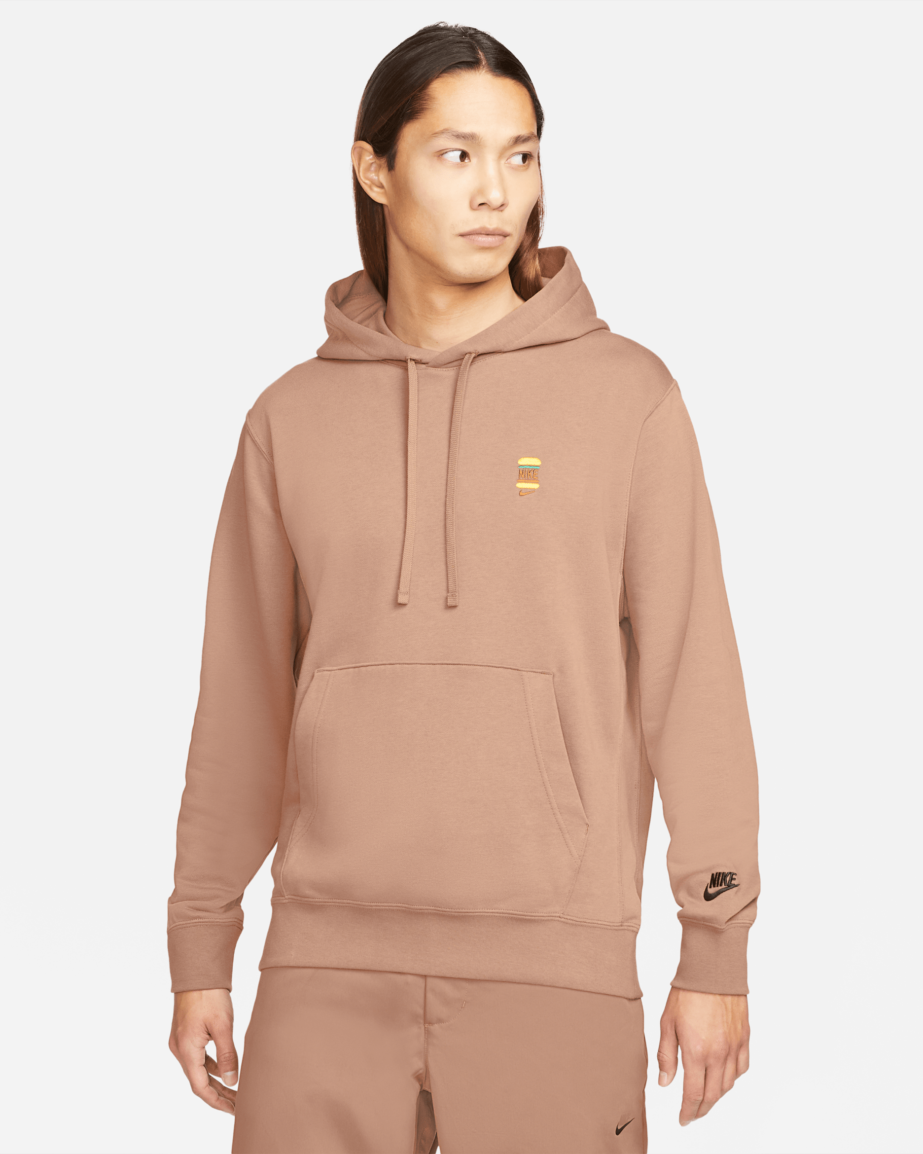 Nike Sportswear 男款法國毛圈布套頭連帽上衣 - Archaeo Brown/黑色