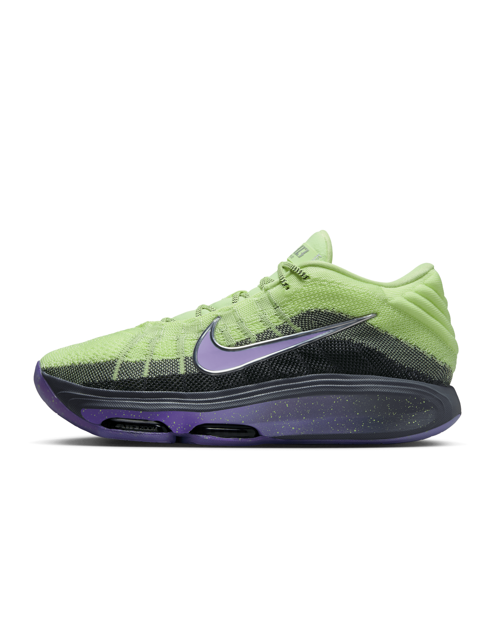 Nike G.T. Hustle 3 Basketball Shoes - Barely Volt/Metallic Silver/Dark Grey/Purple Agate