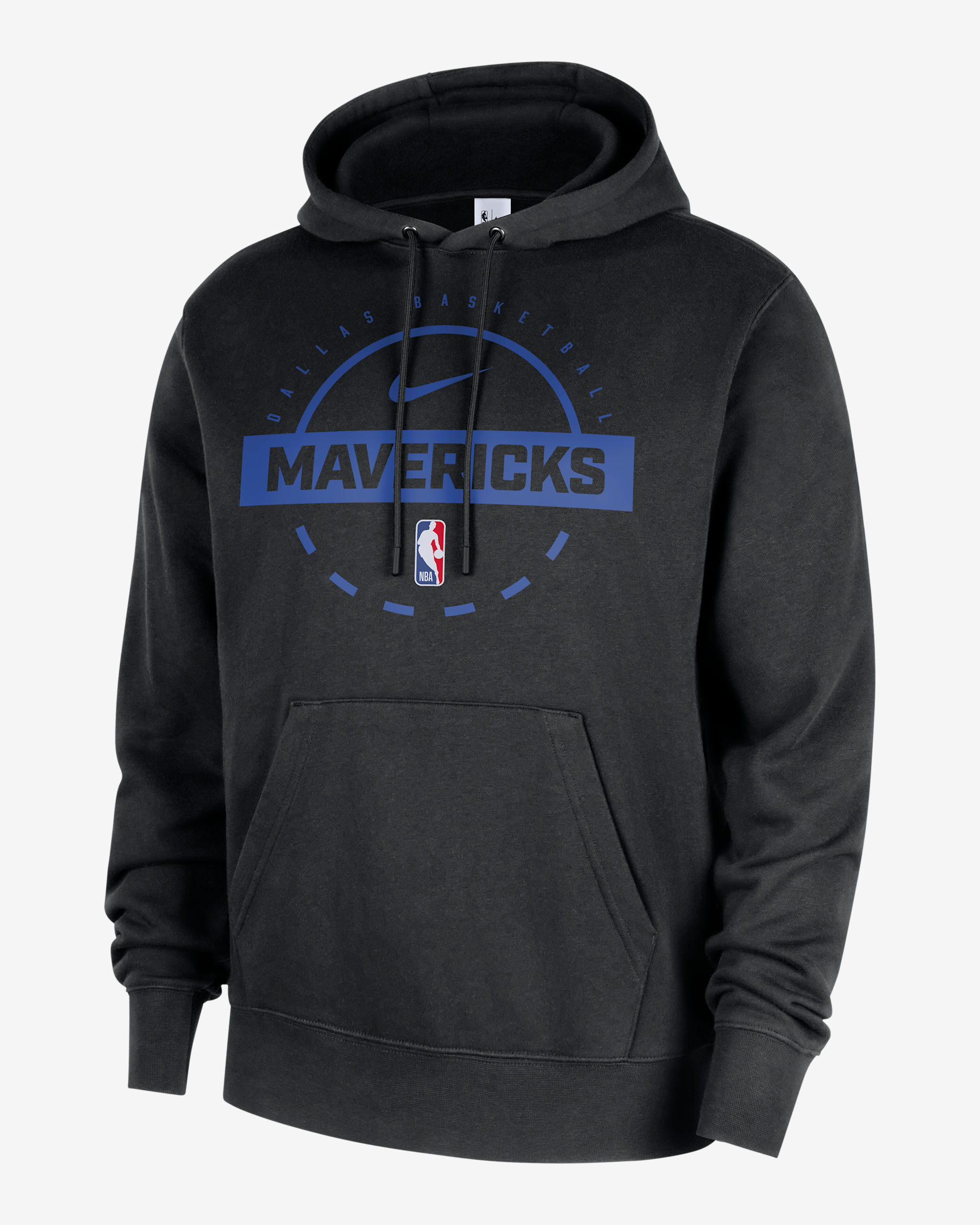 Dallas Mavericks Club Men's Nike NBA Practice Pullover Hoodie - Black/Game Royal