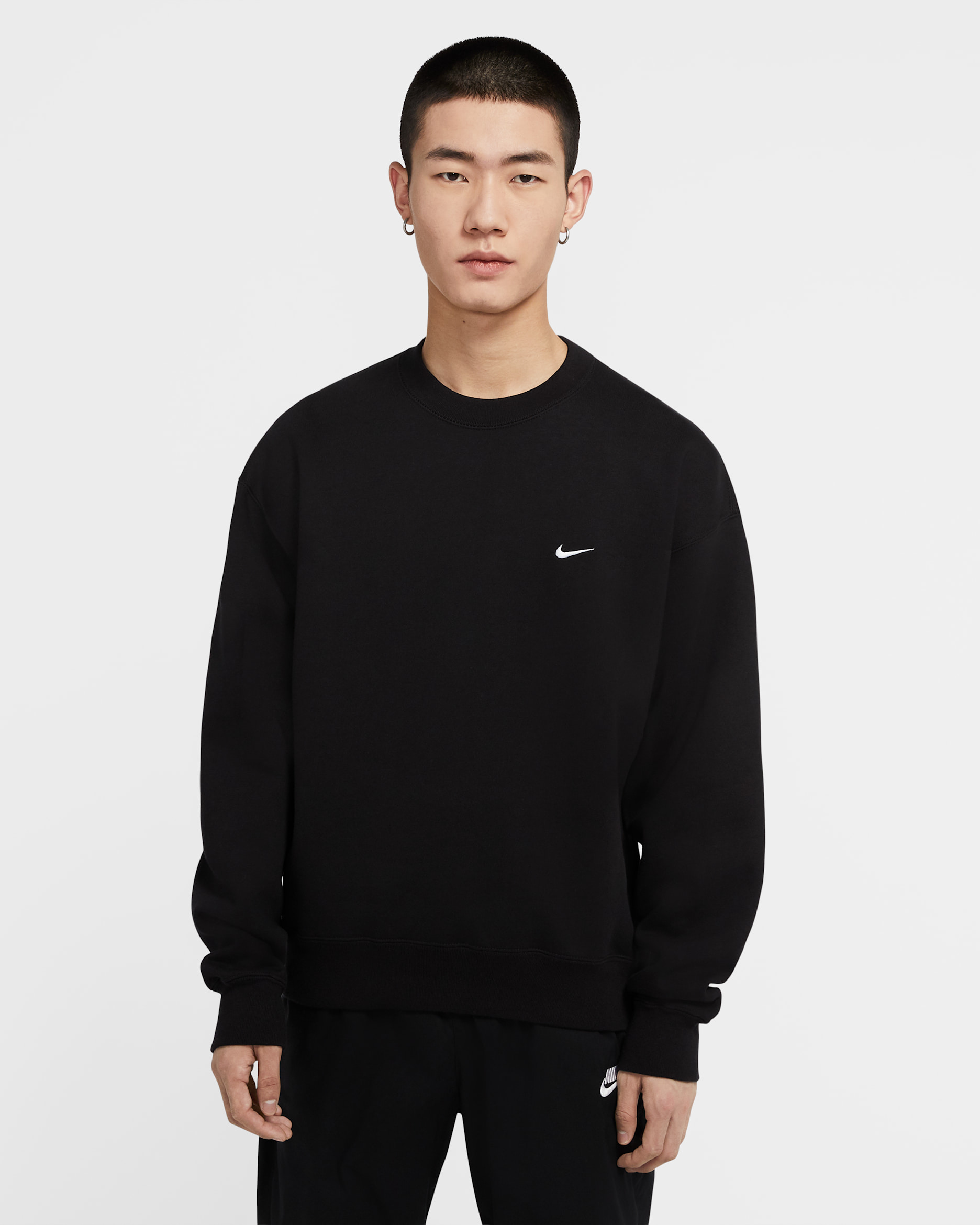 NikeLab Fleece Crew - Black/White