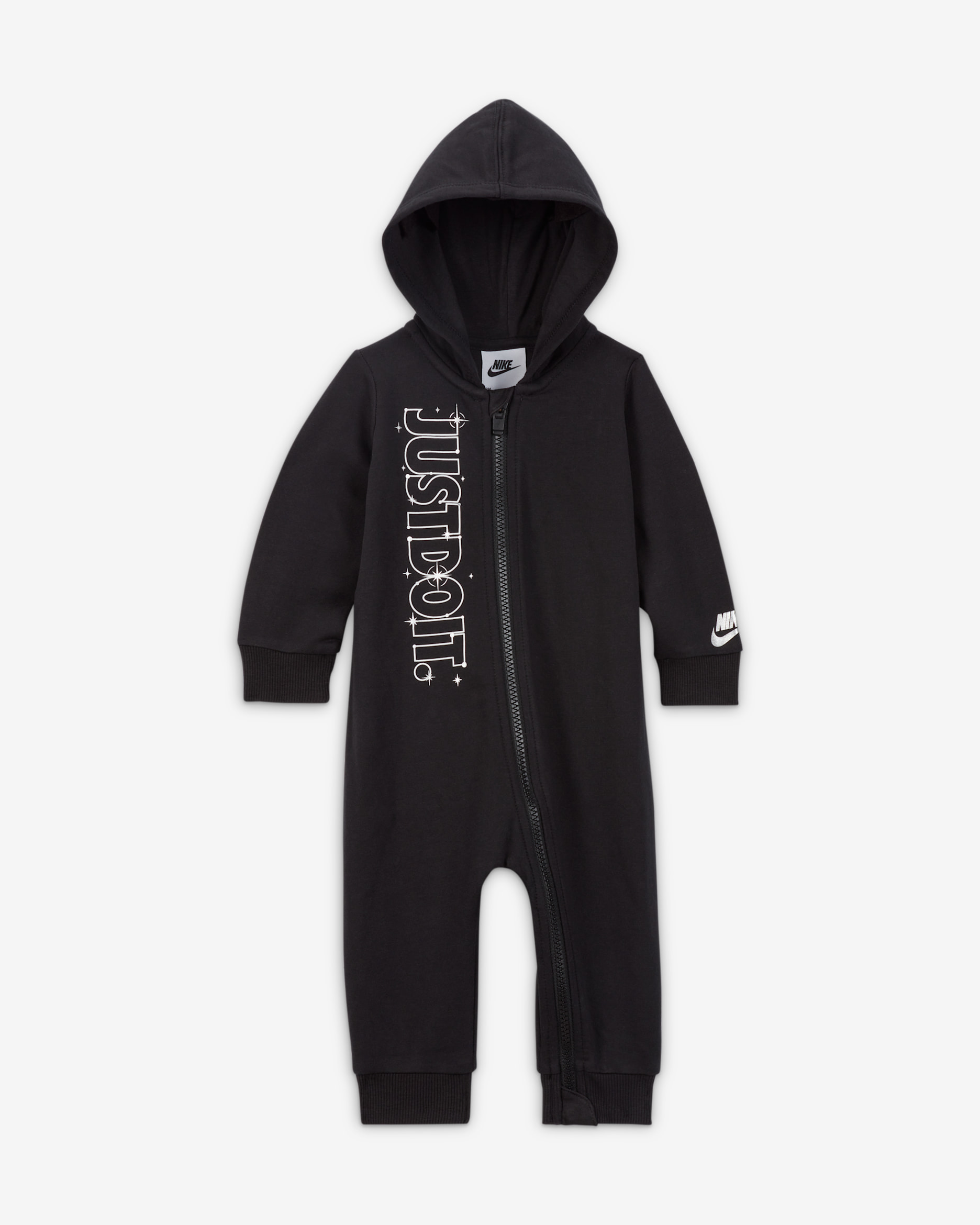 Nike Sportswear Shine Graphic Hooded coverall voor baby's - Zwart