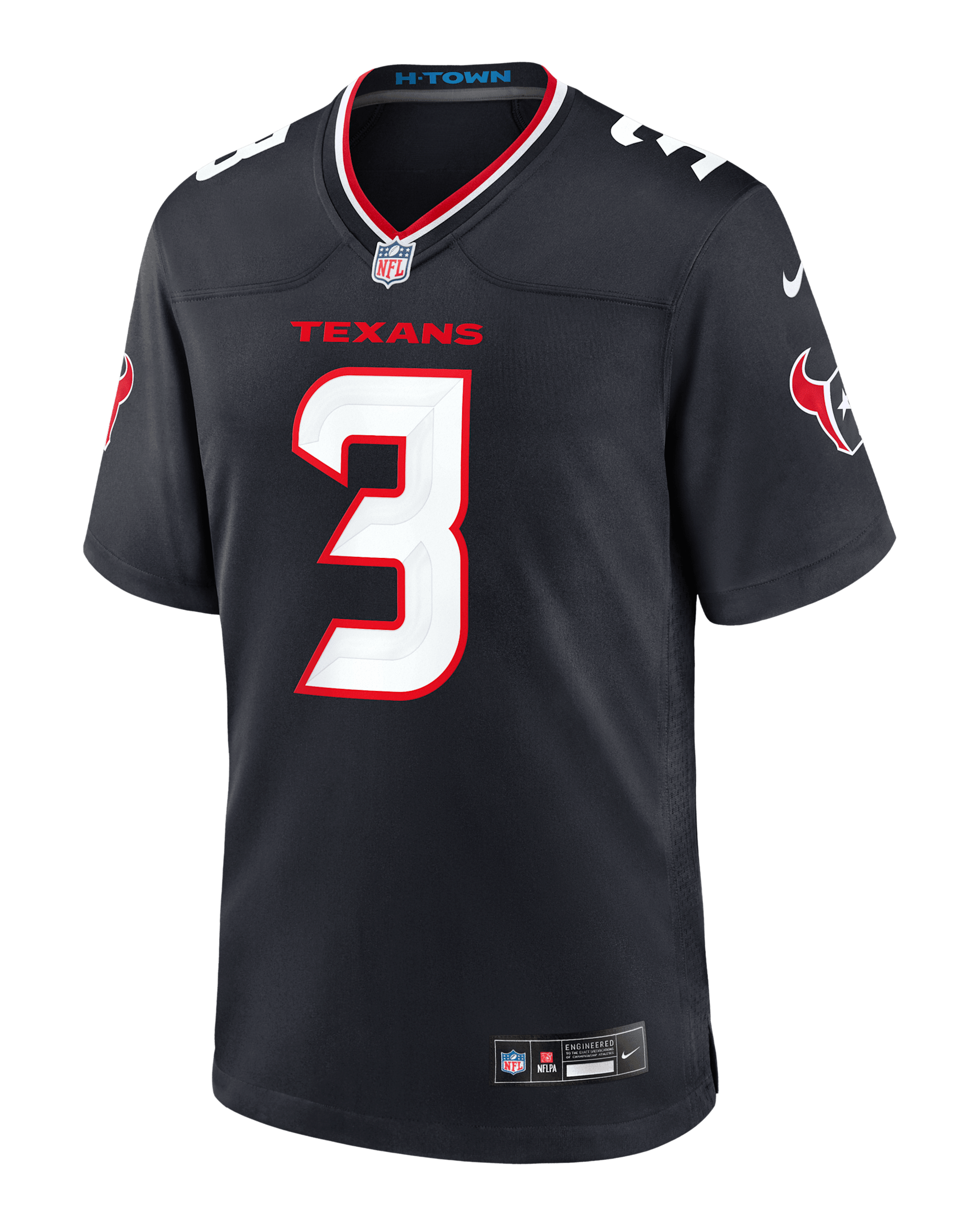 Jersey de fútbol americano Nike de la NFL Game para hombre Tank Dell Houston Texans - Azul marino