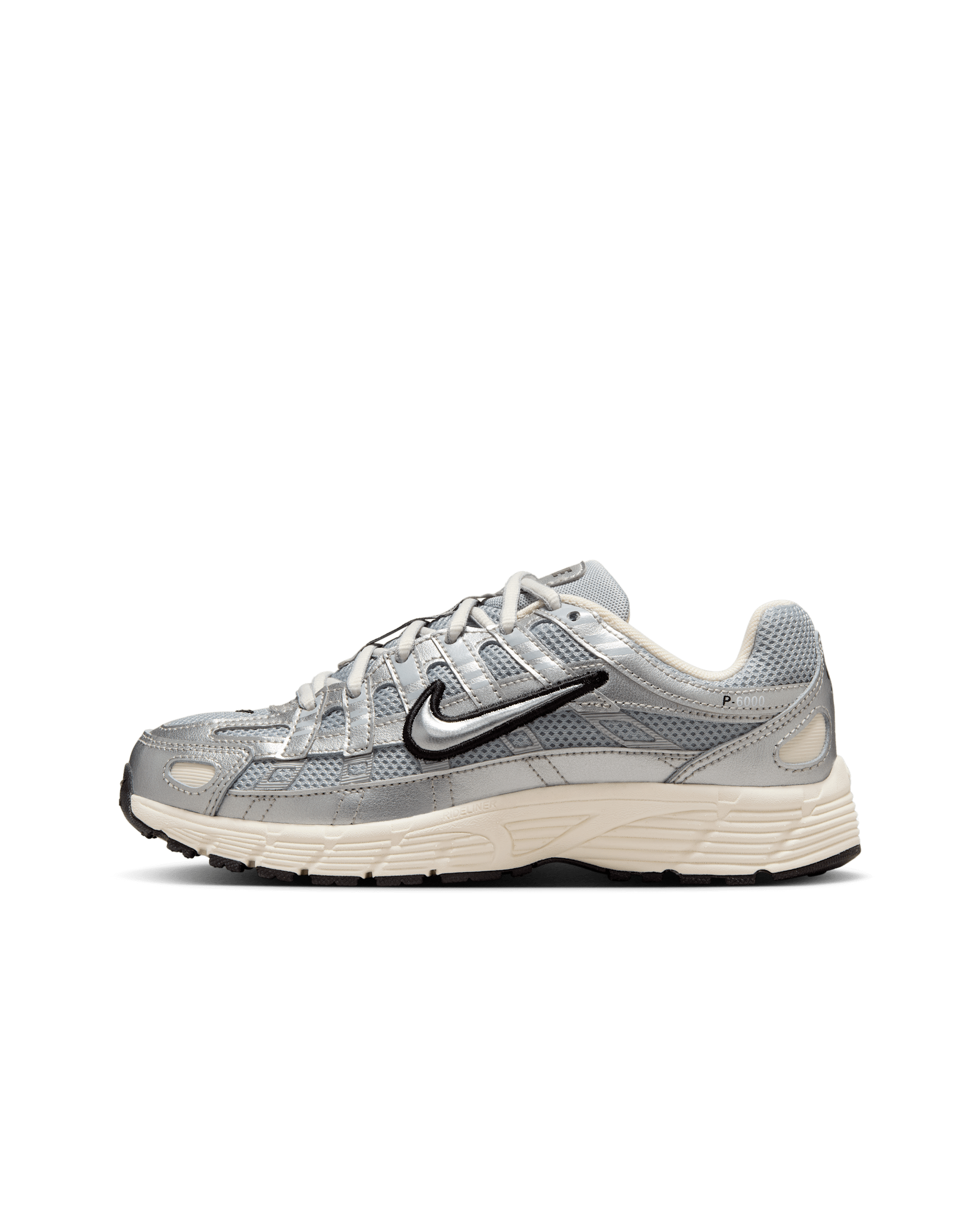 Nike P-6000 Older Kids' Shoes - Metallic Silver/Black/Pale Ivory/Metallic Silver