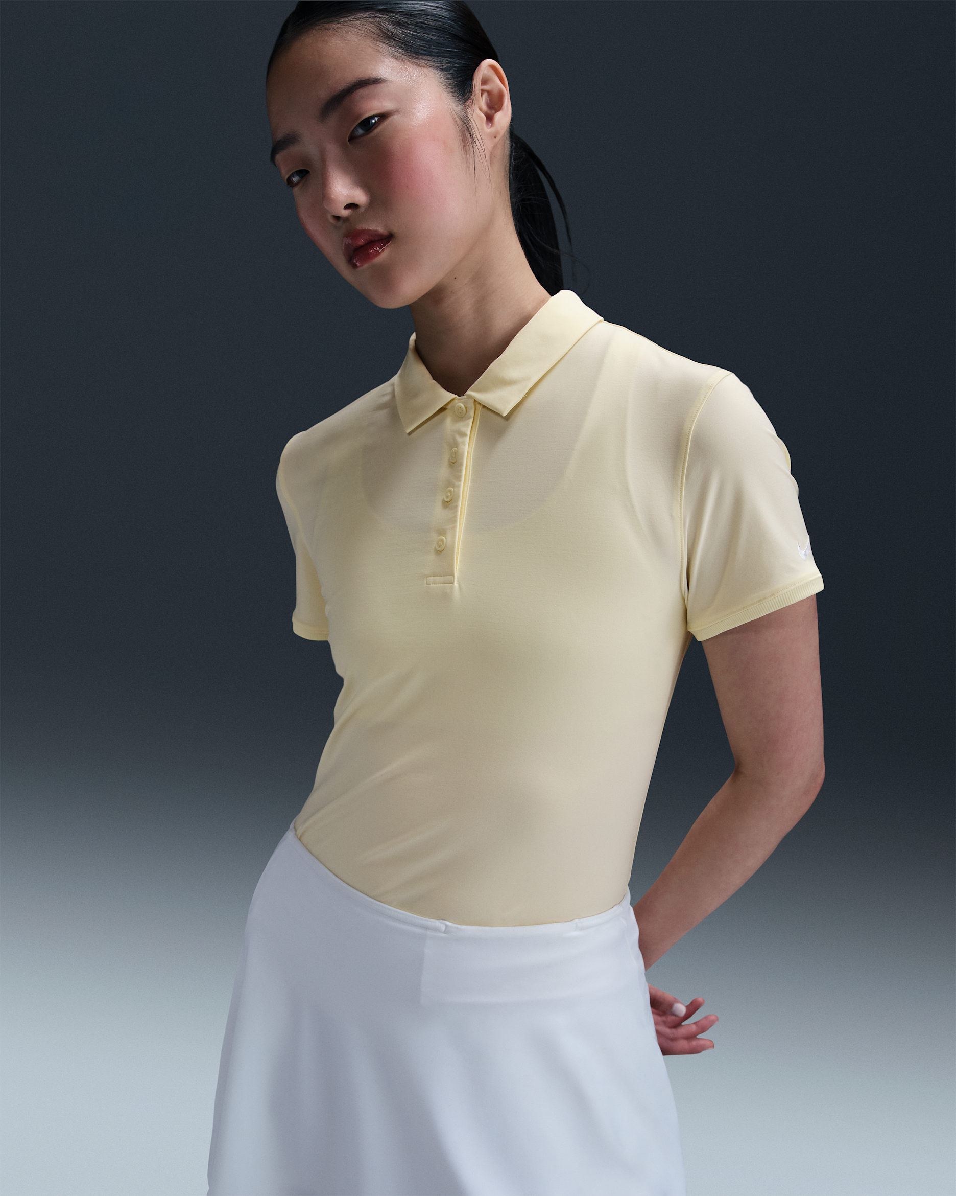 Nike Victory Women's Dri-FIT Short-Sleeve Golf Polo - Alabaster/White