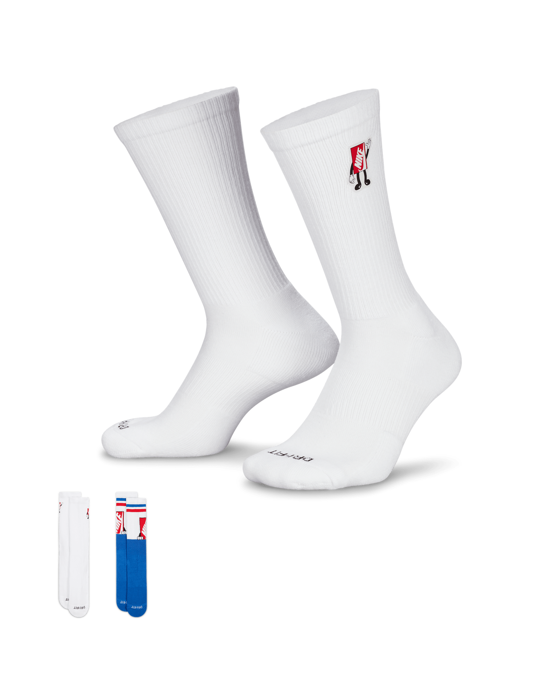 Nike Everyday Plus Cushioned Crew Socks (2 Pairs) - Multi-Colour