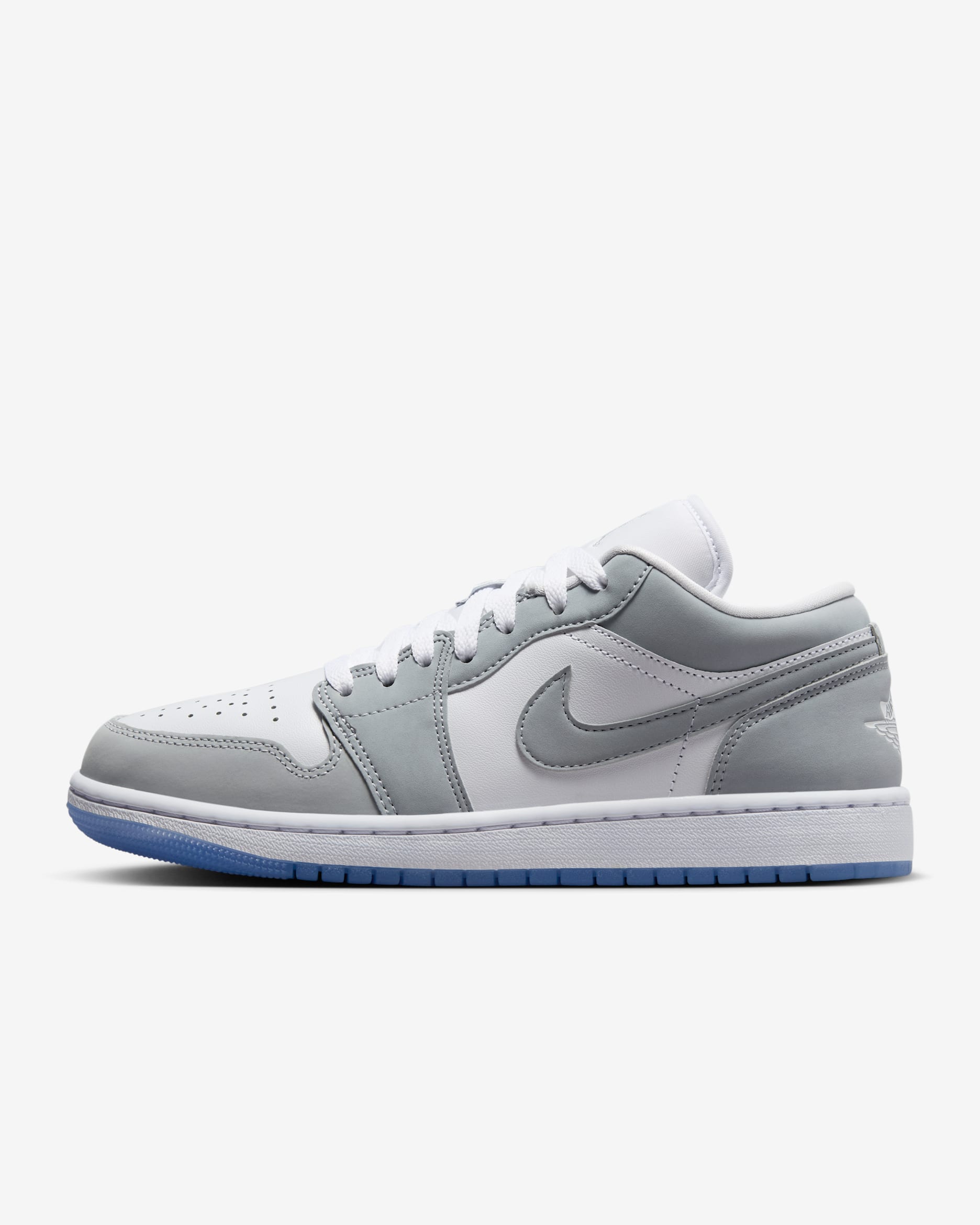 Air Jordan 1 Low Women's Shoes - White/Aluminium/Wolf Grey