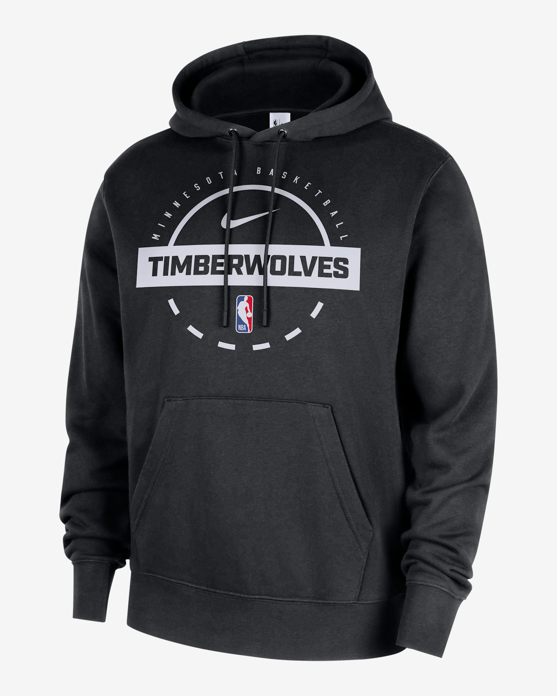 Minnesota Timberwolves Club Men's Nike NBA Practice Pullover Hoodie - Black/White