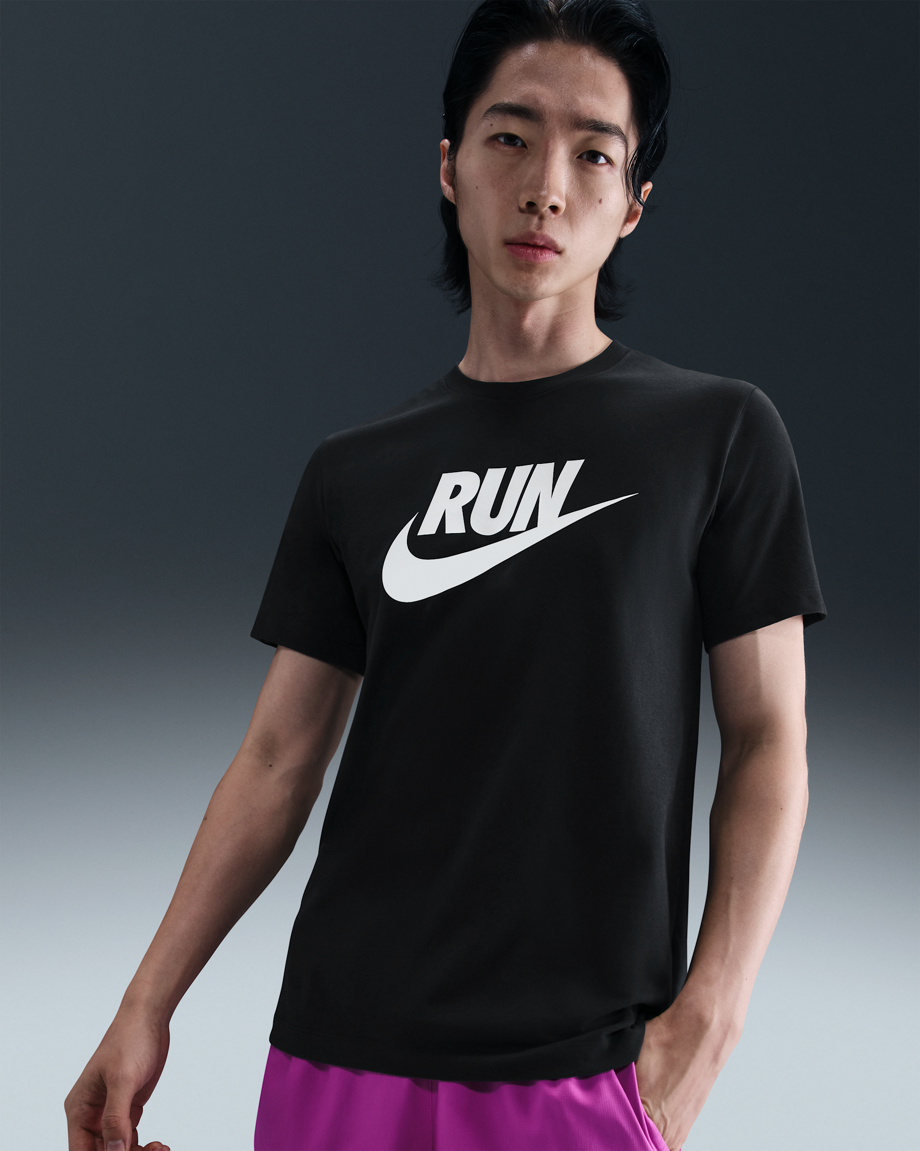 Nike Men's Dri-FIT Running T-Shirt - Black