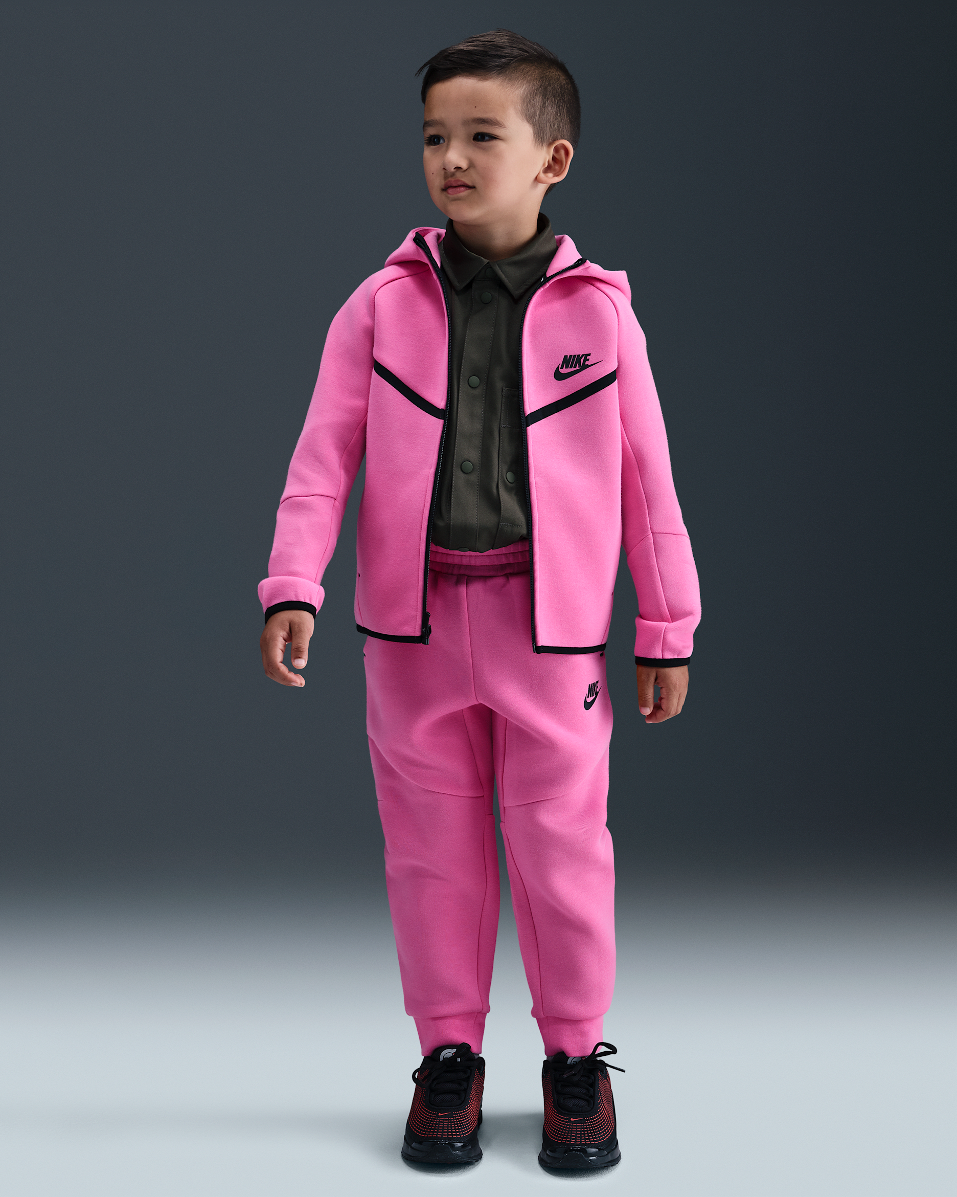 Nike Sportswear Younger Kids' Tech Fleece 2-Piece Full-Zip Set - Playful Pink