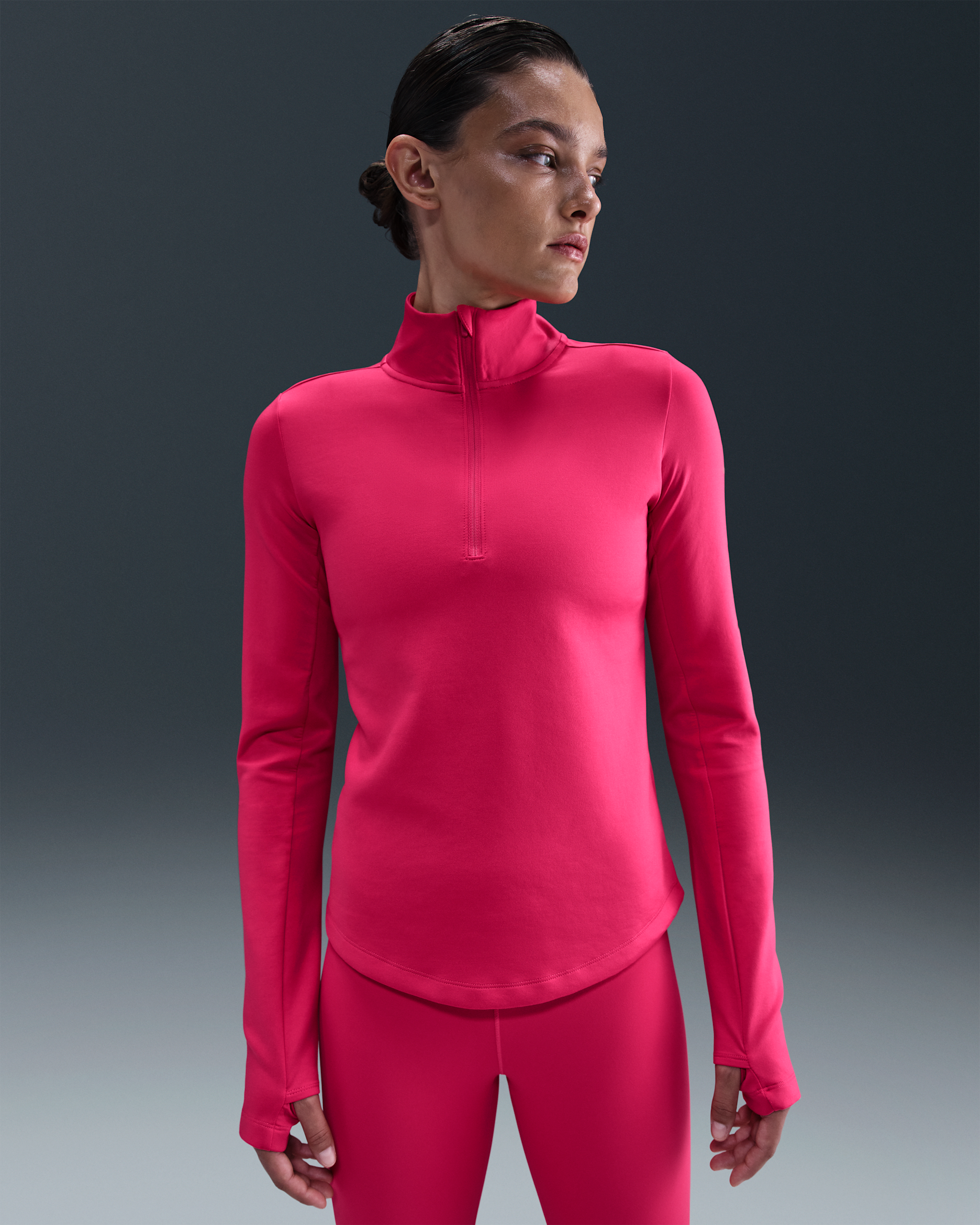 Prenda intermedia Therma-FIT de medio cierre para mujer Nike One - Rosa enérgico