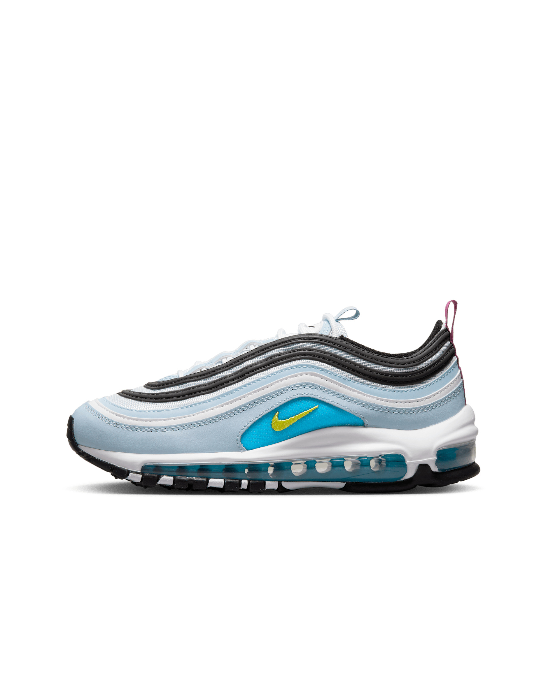 Nike Air Max 97 Older Kids' Shoes - Blue Whisper/White/Blue Lightning/Opti Yellow