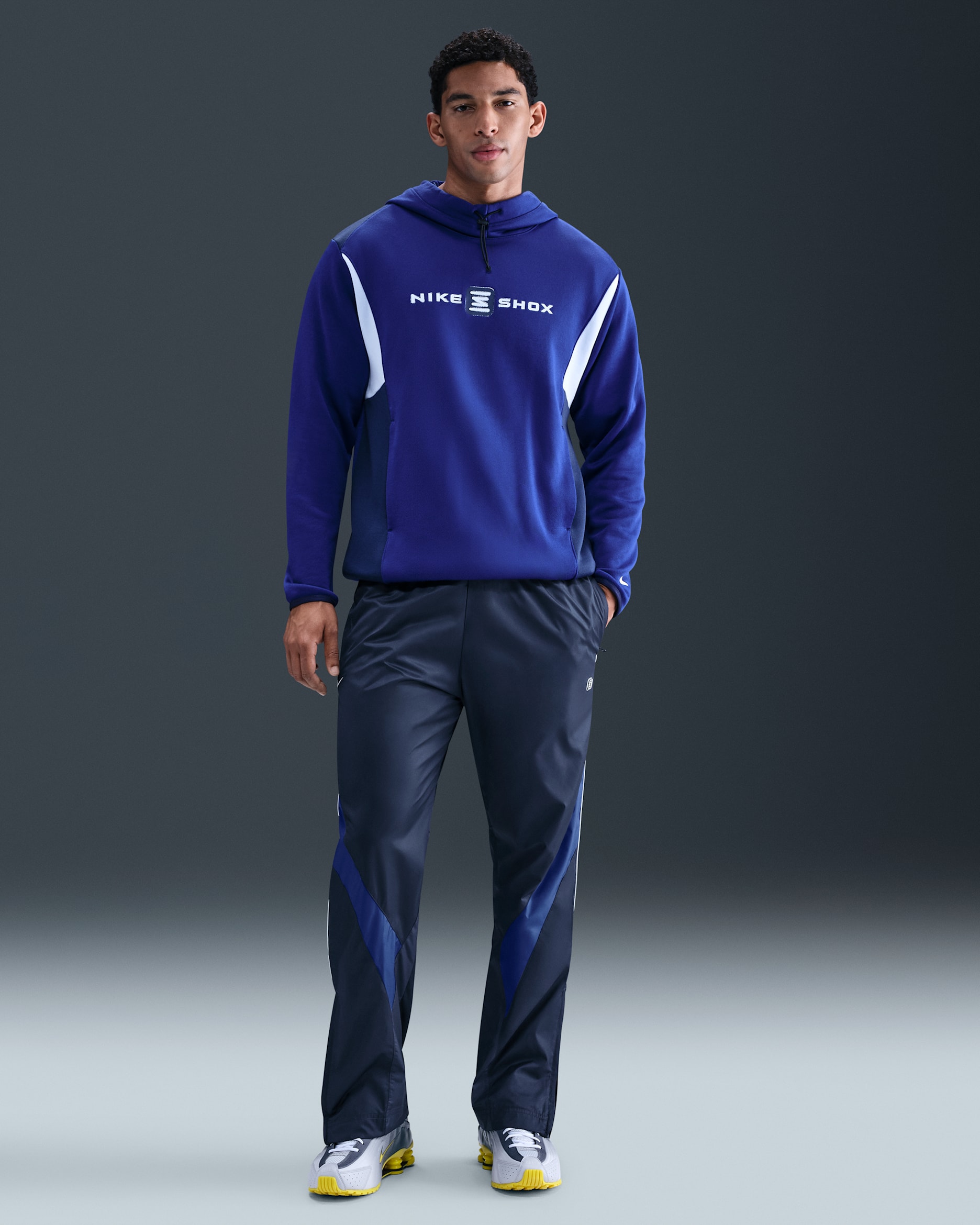 Nike Sportswear Shox Men's Woven Trousers - Midnight Navy/Deep Royal Blue/Football Grey