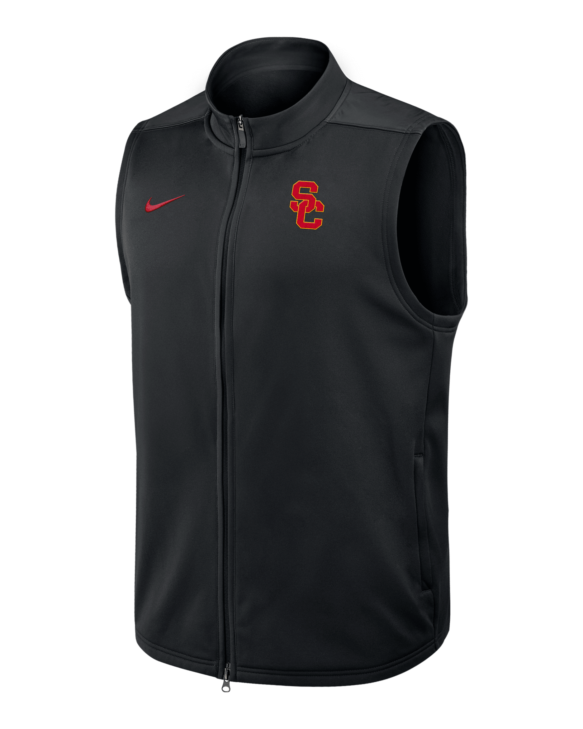 Chaleco universitario Nike Therma-FIT de cierre completo para hombre USC Victory - Negro