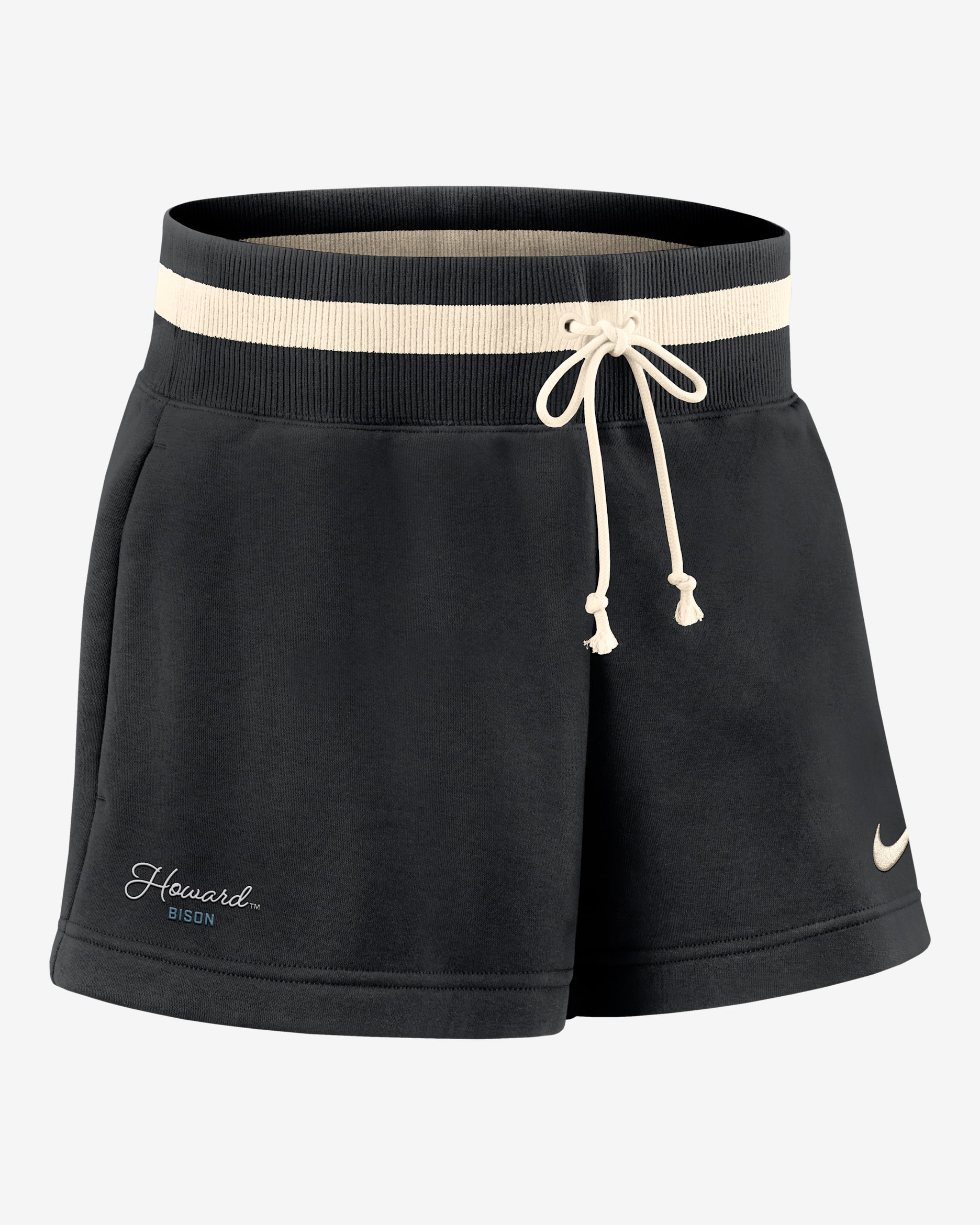 Nike Phoenix Fleece College (Howard University) Women's Mid-Rise 4" Shorts - Black