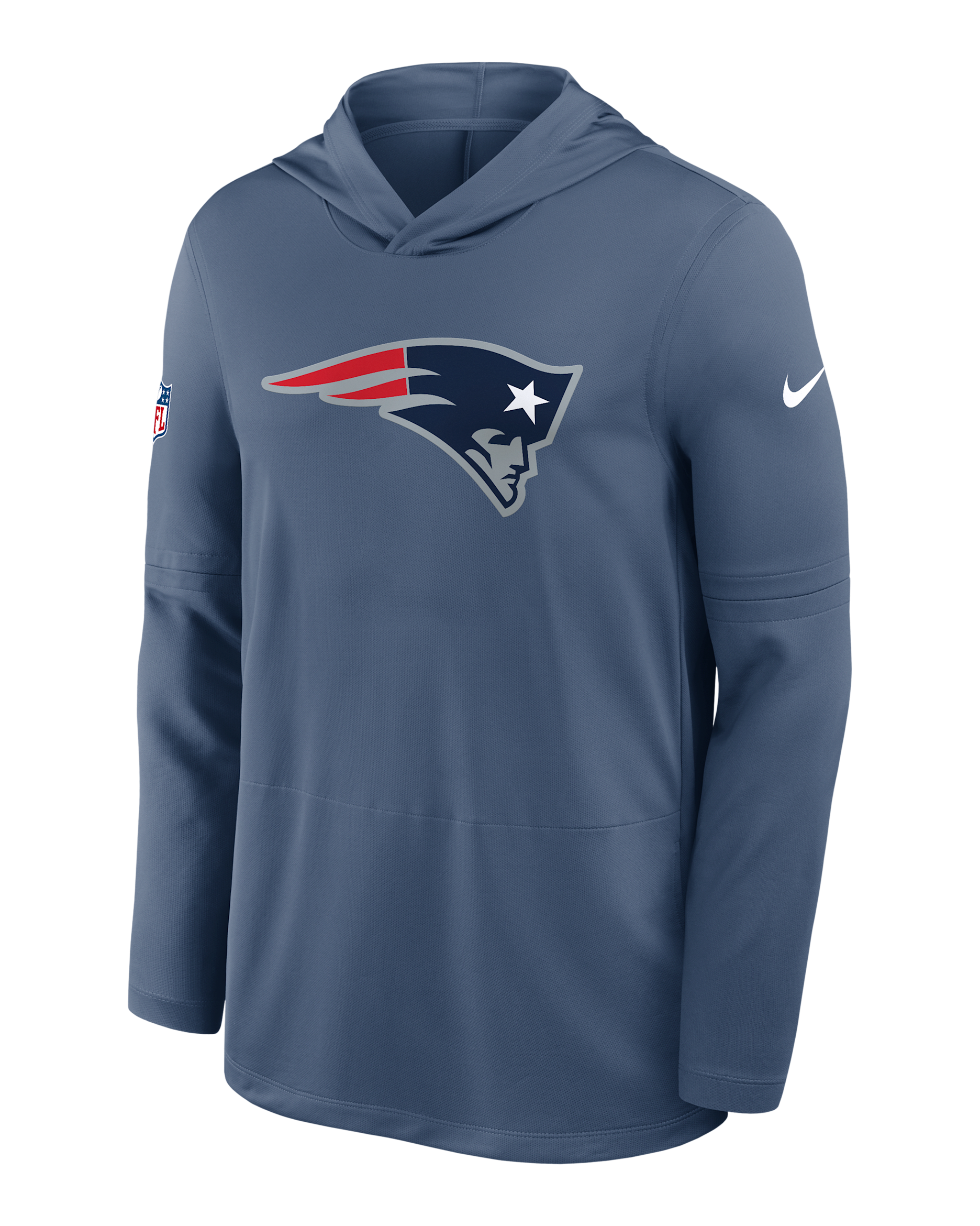 New England Patriots Rivalries Collection Sideline Men's Nike Dri-FIT NFL Long-Sleeve Hooded Top - Blue