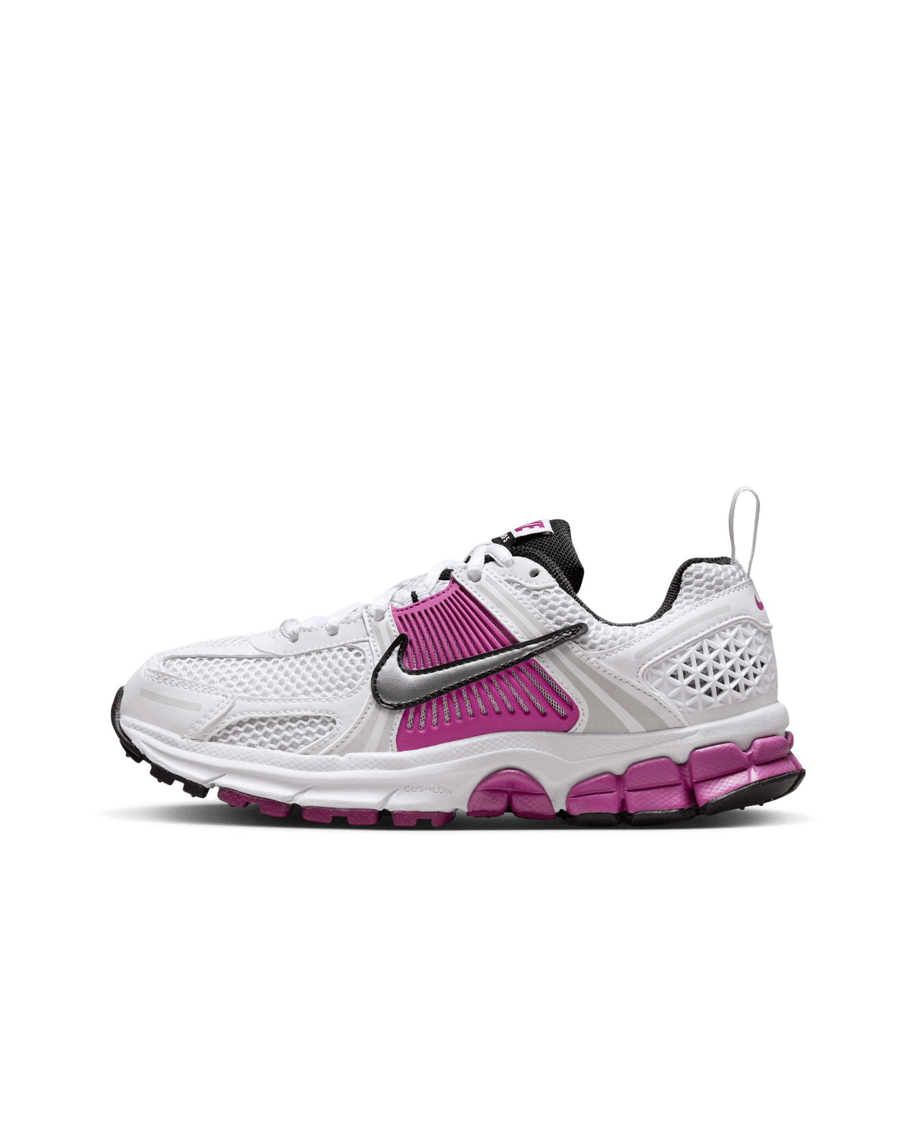 Nike Vomero 5 Older Kids' Shoes with Reflective Design Accents - White/Pure Platinum/Hot Fuchsia/Metallic Platinum