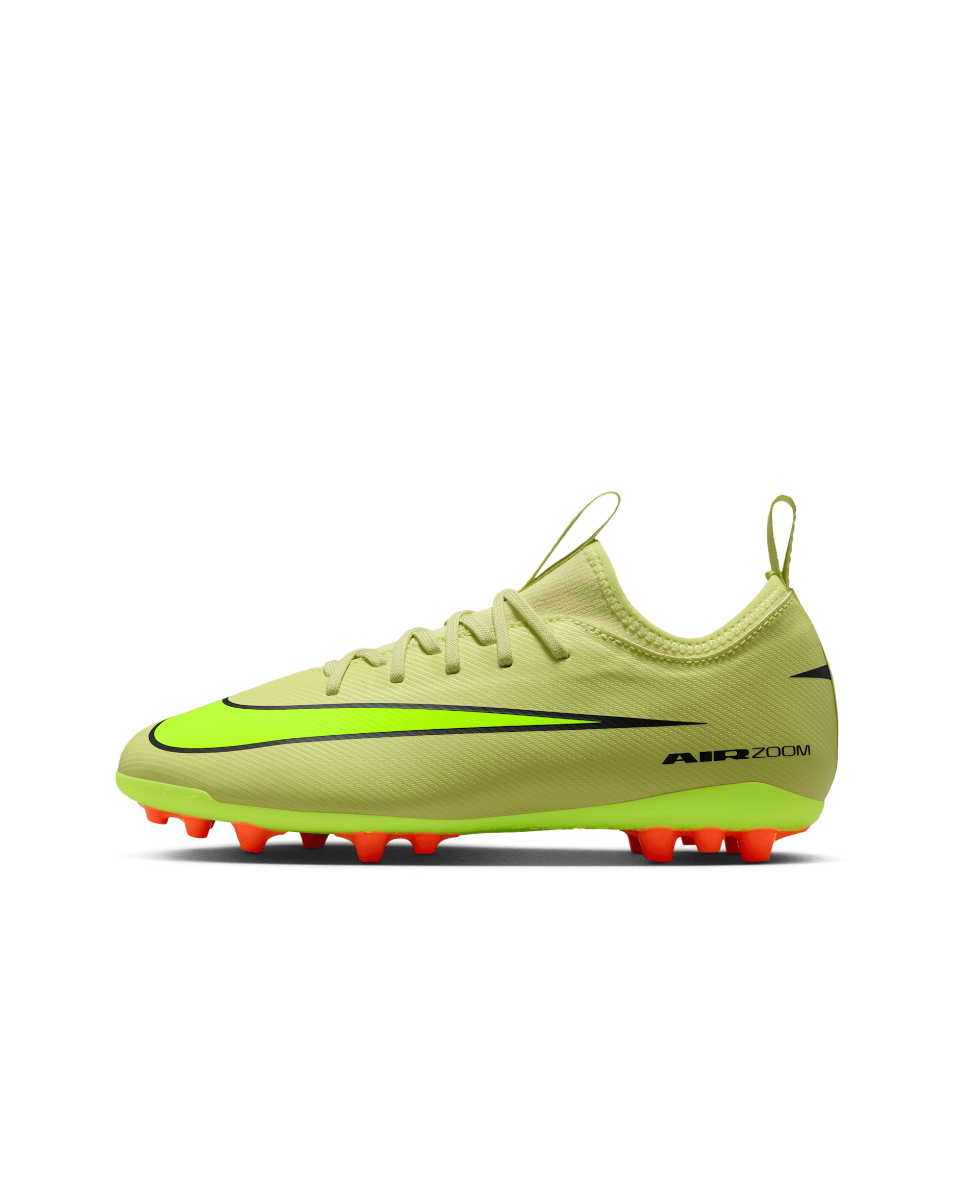 Nike Jr. Mercurial Vapor 16 Academy Younger/Older Kids' Artificial-Grass Low-Top Football Boot - Limelight/Hyper Crimson/Volt