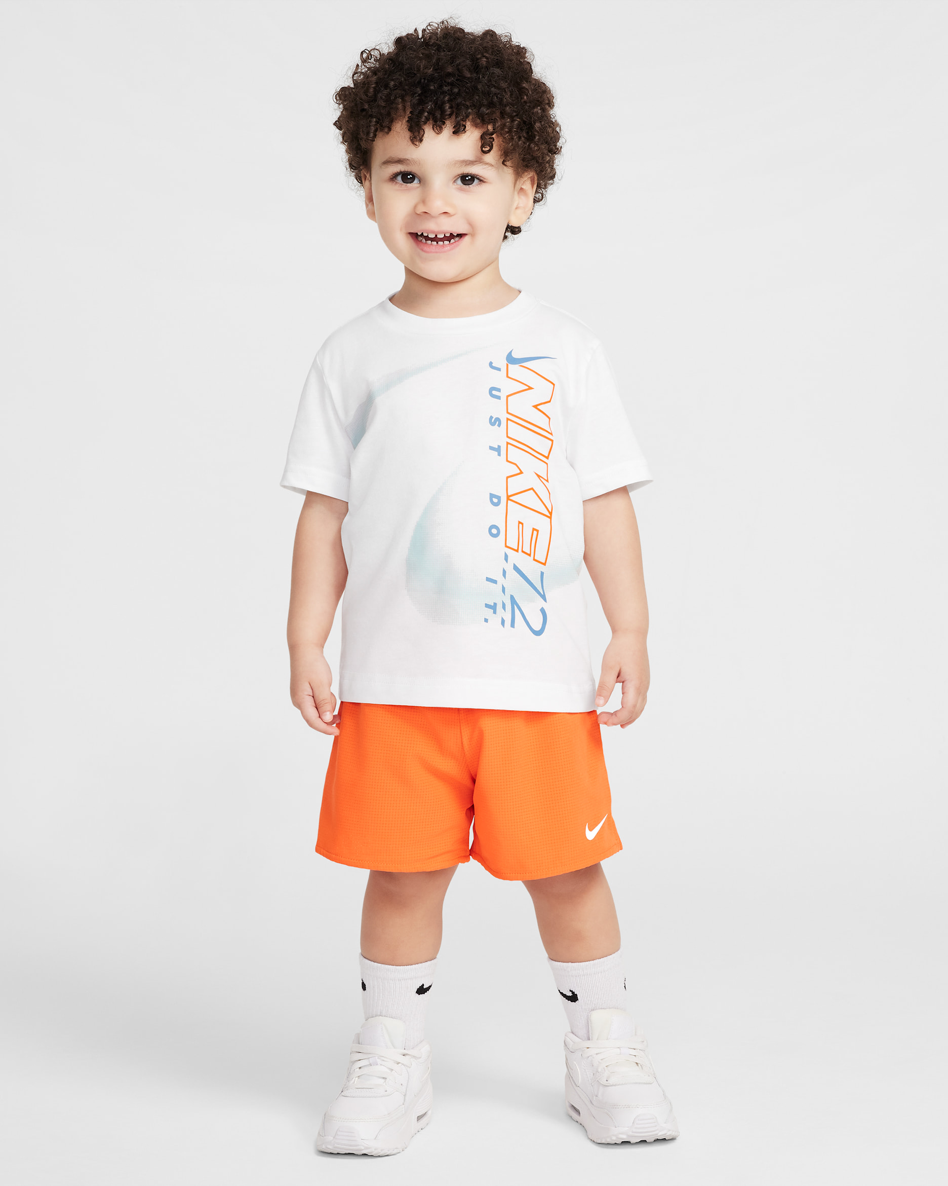 Conjunto de shorts de 2 piezas de malla Rhythm infantil Nike Dri-FIT - Naranja seguridad