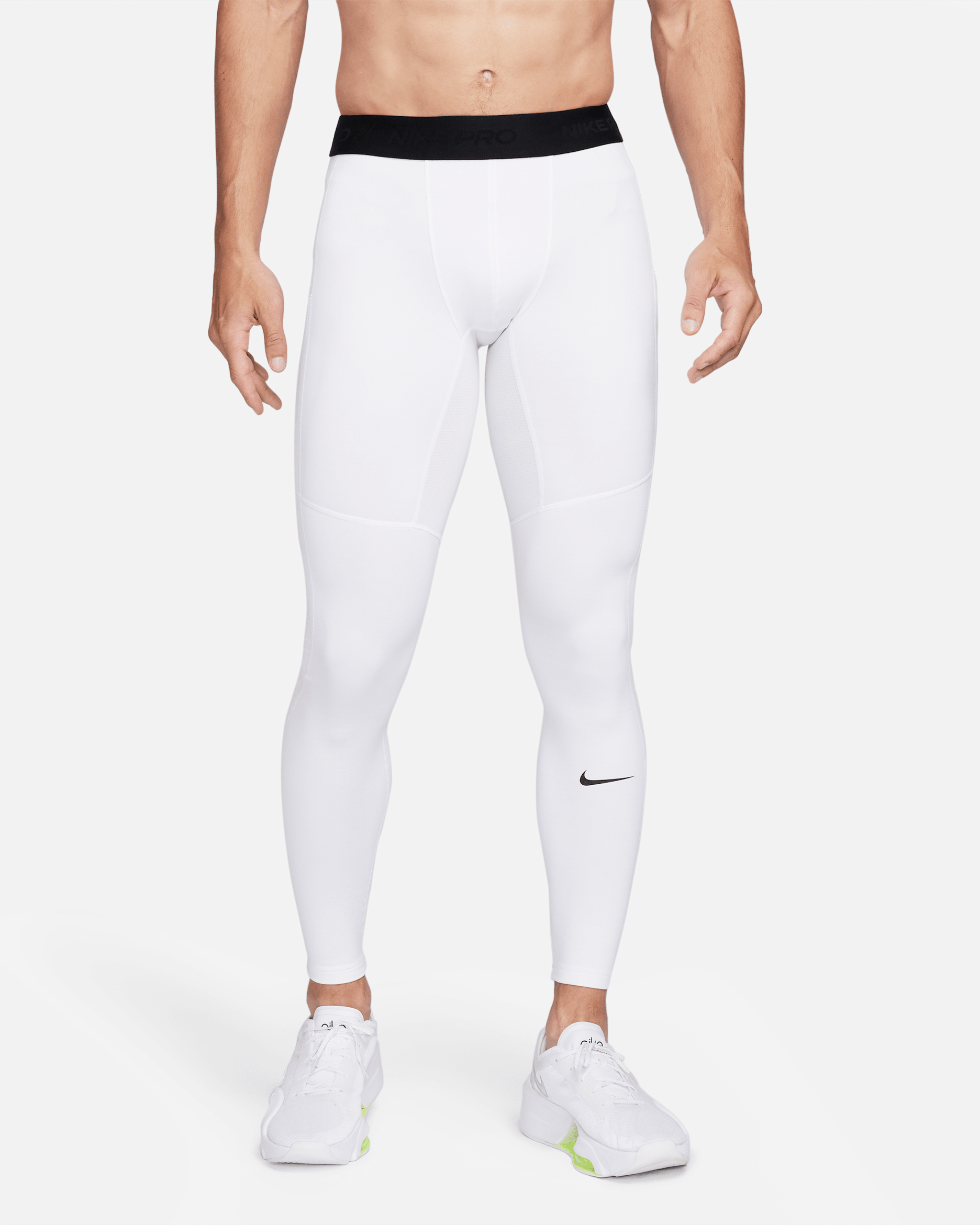 Nike Pro Warm Herren-Tights - Weiß/Schwarz
