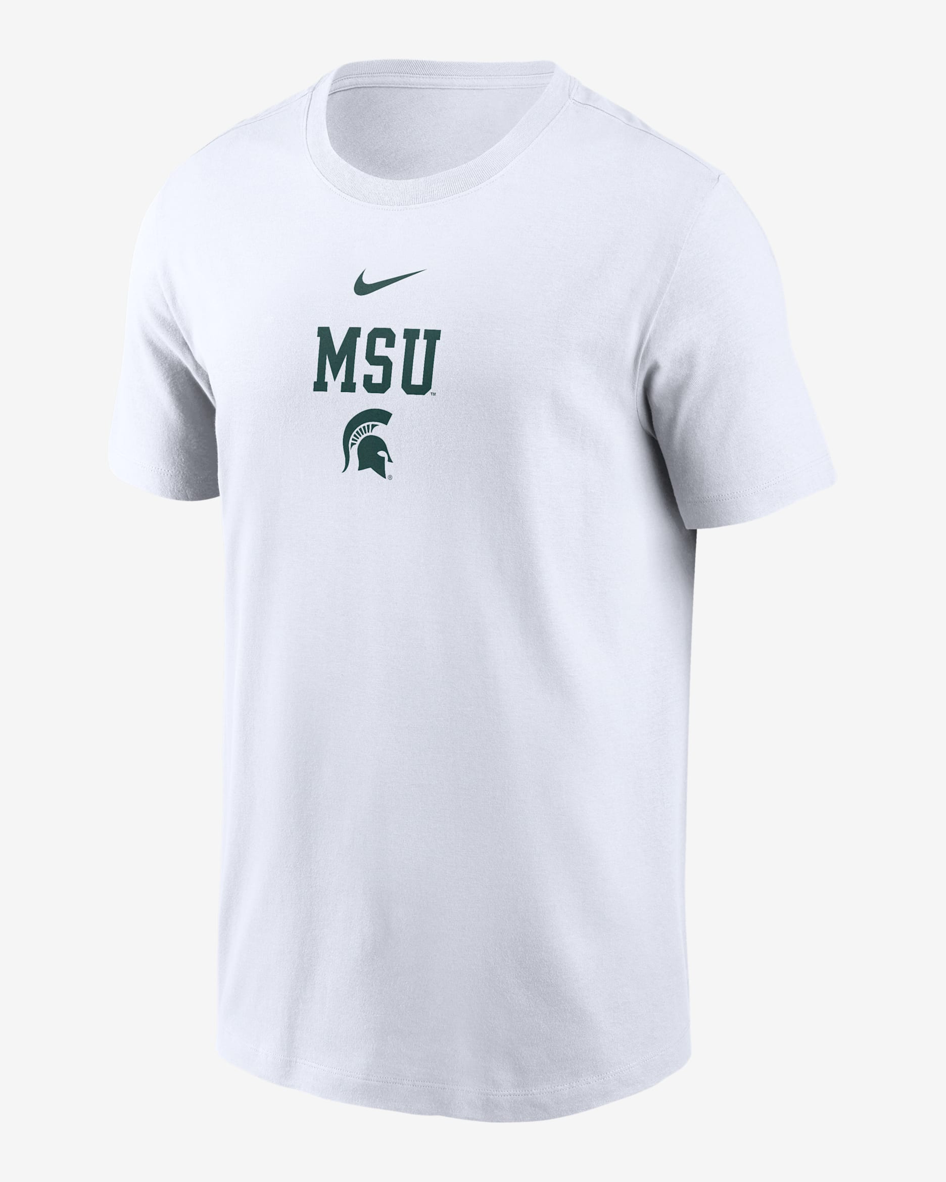 Michigan State 2-Hit Stacked Men's Nike College T-Shirt - White