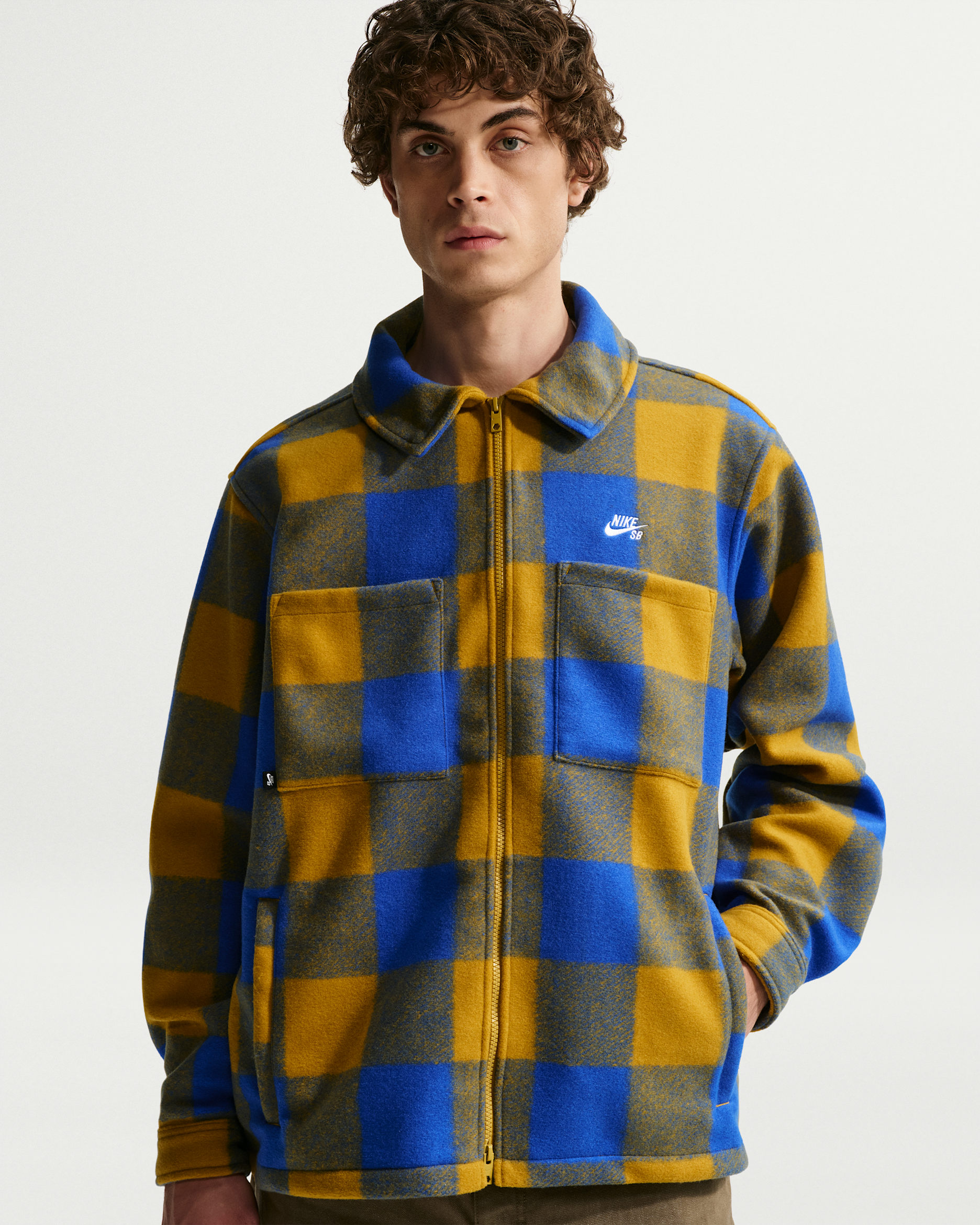 Nike SB Essential Skate Shirt Jacket - Hyper Royal/Peat Moss