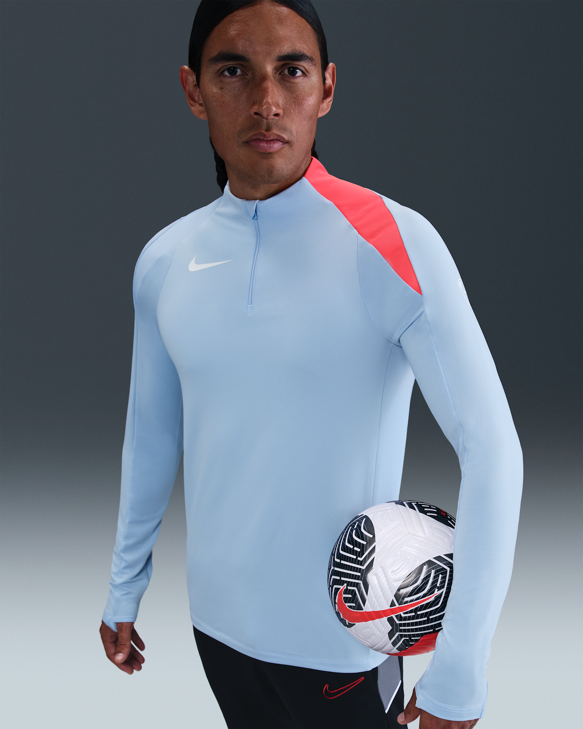 Nike Strike Men's Dri-FIT Football Drill Top - Royal Tint/Royal Tint/Bright Crimson/White
