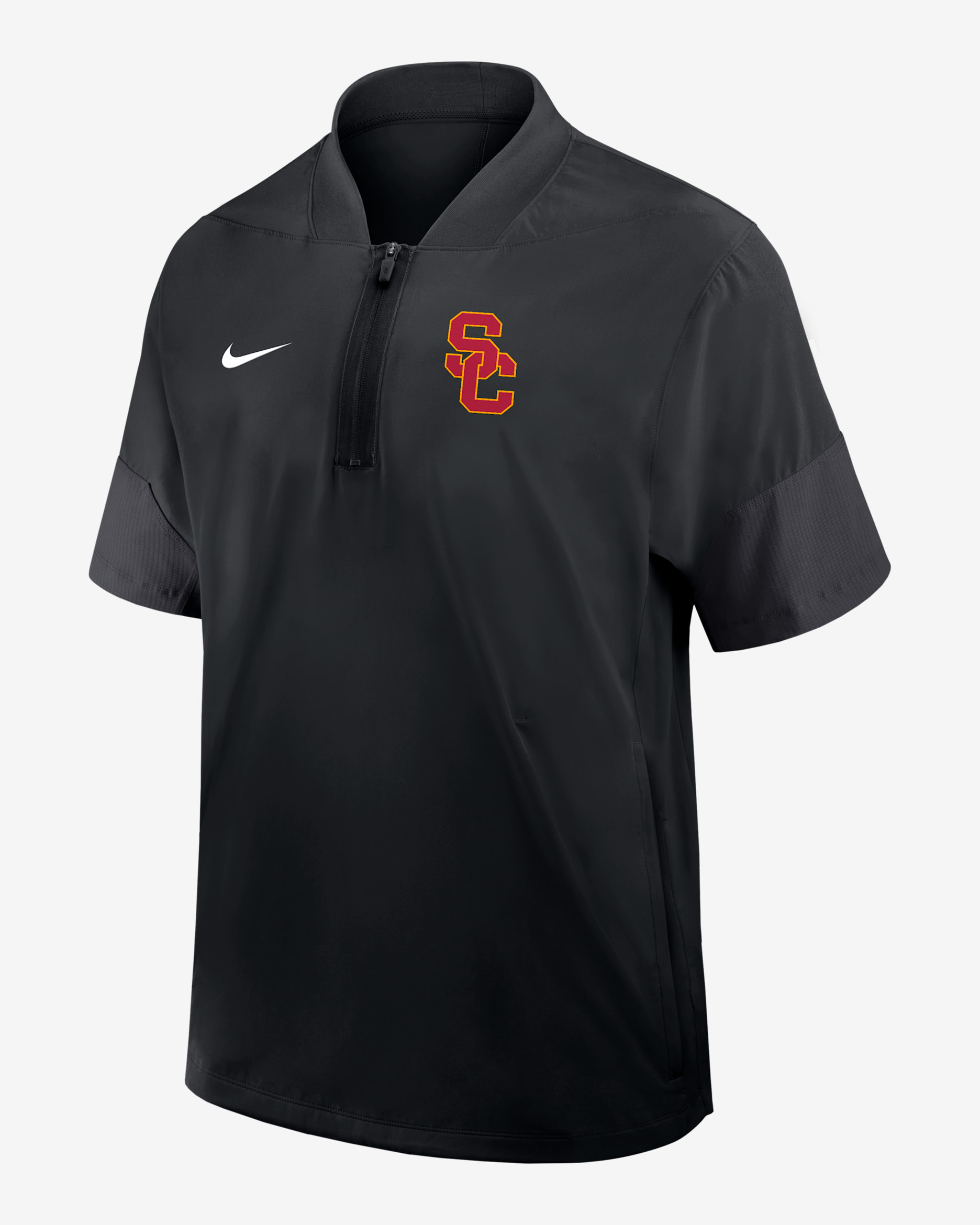 USC Sideline Coach Men's Nike College 1/2-Zip Short-Sleeve Jacket - Black