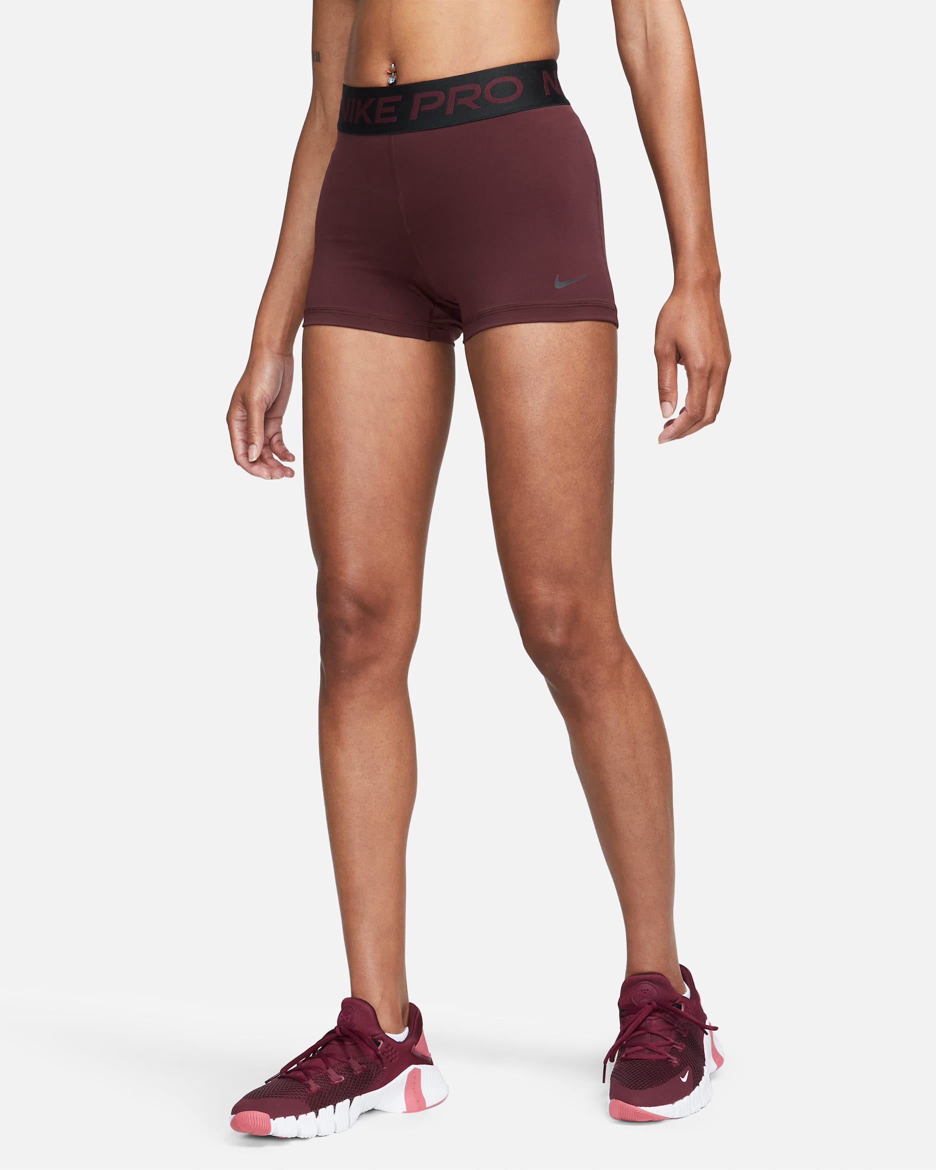 Nike Pro Women's 3" Shorts - Burgundy Crush/Black/Black