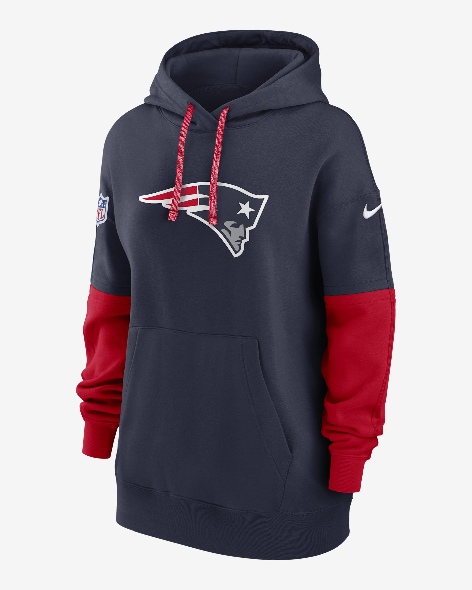 Sudadera con gorro sin cierre Nike de la NFL para mujer New England Patriots Sideline Essential - Azul marino