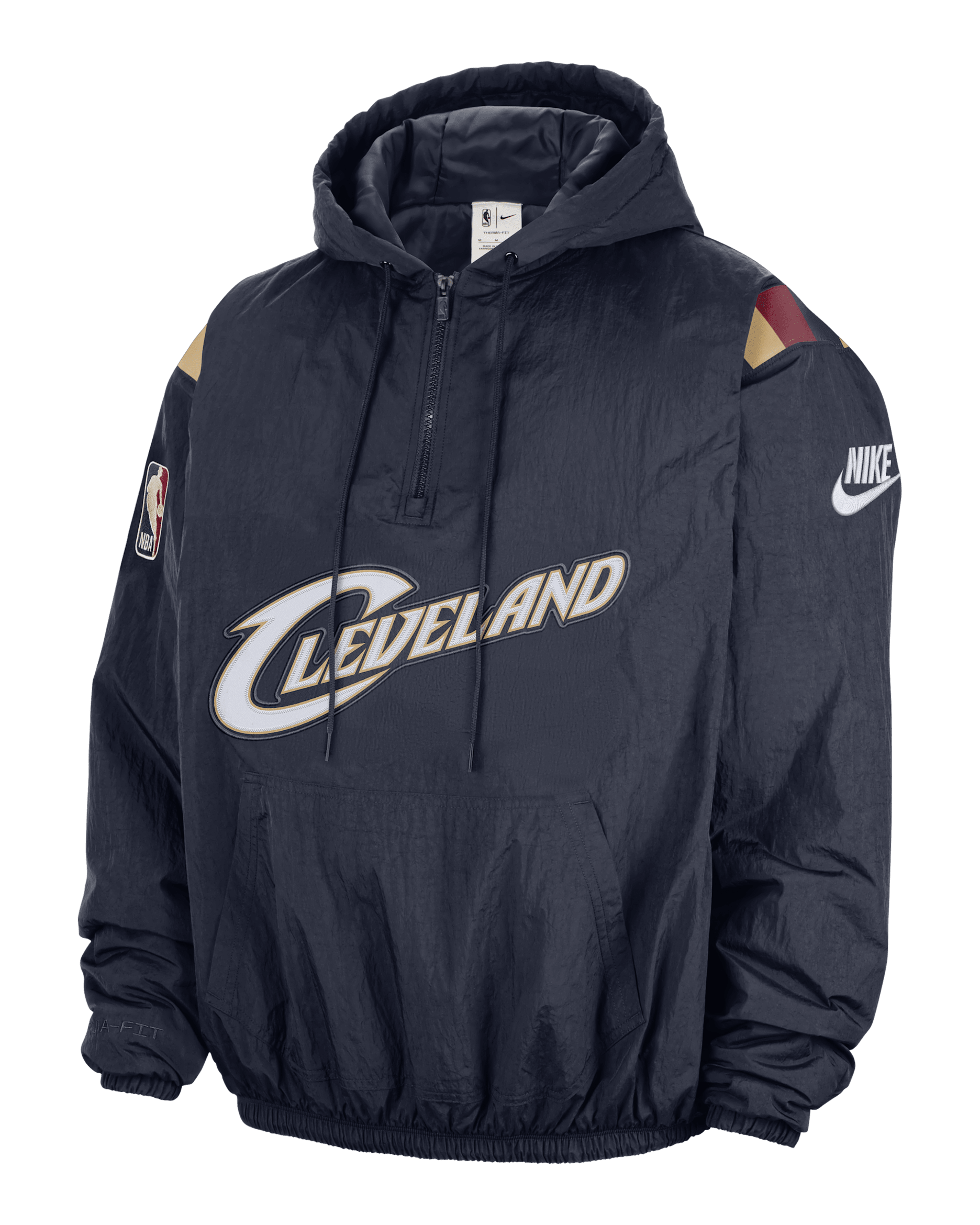 Cleveland Cavaliers Hardwood Clasics Men's Nike Therma-FIT NBA 1/2-Zip Hoodie - College Navy/Black