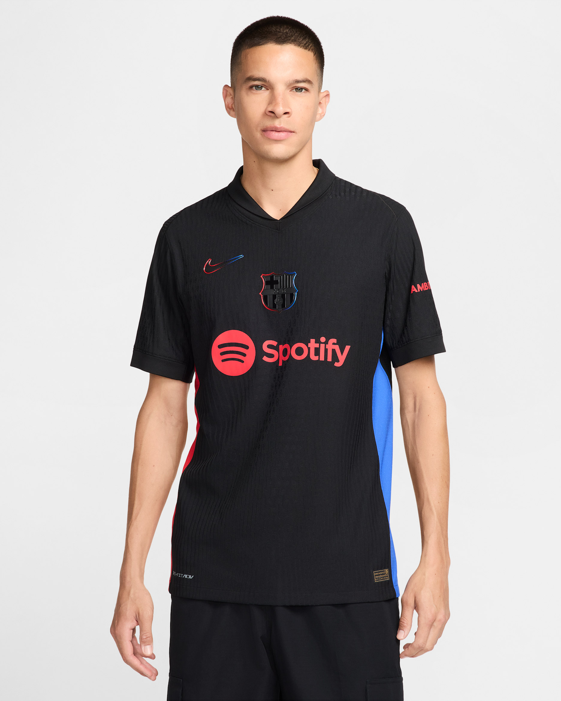 F.C. Barcelona 2024/25 Match Away Men's Nike Dri-FIT ADV Football Authentic Shirt - Black/University Red/Hyper Royal/Black