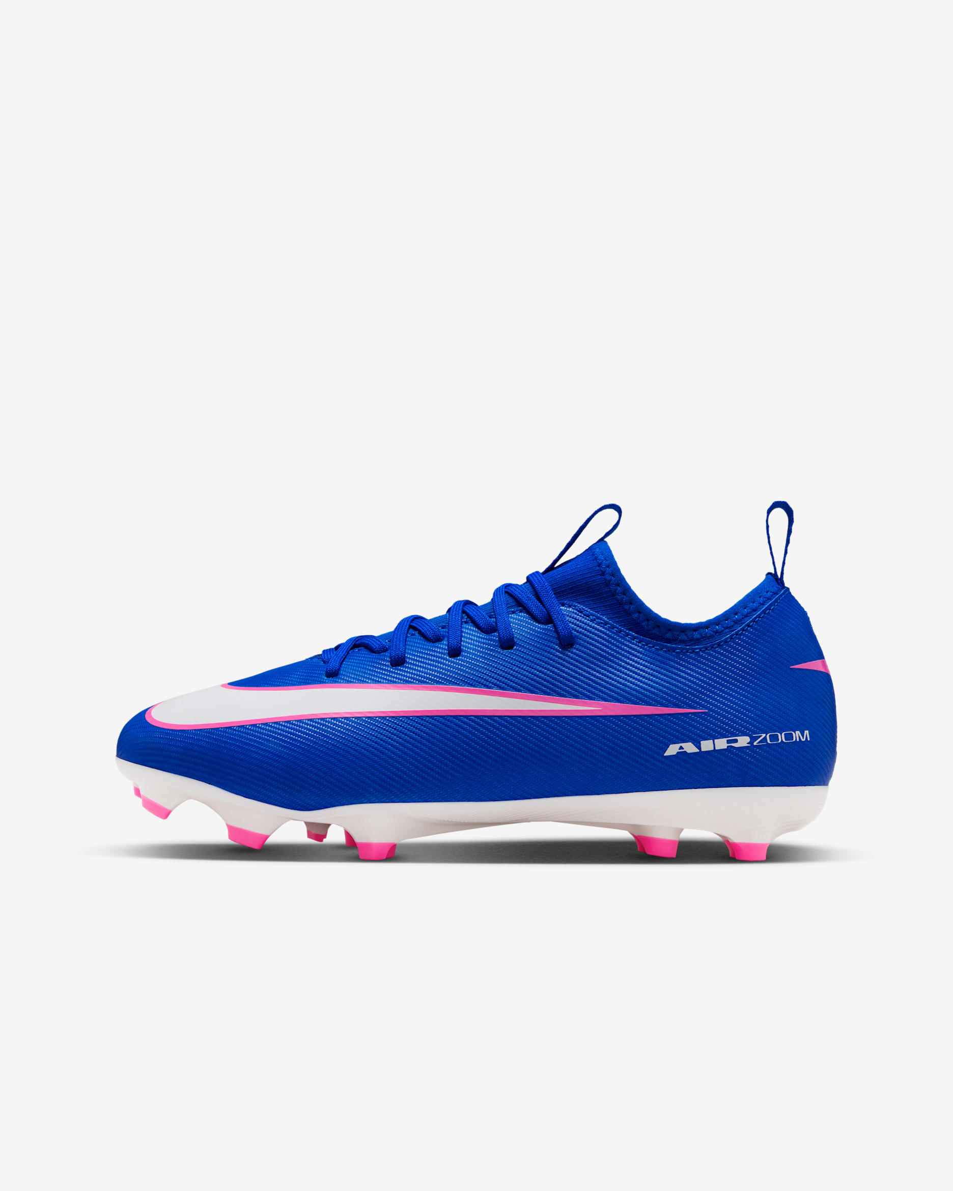 Tacos de fútbol para terrenos múltiples de corte low para niños de preescolar y grandes Nike Jr. Mercurial Vapor 16 Academy - Azul carrera/Blanco