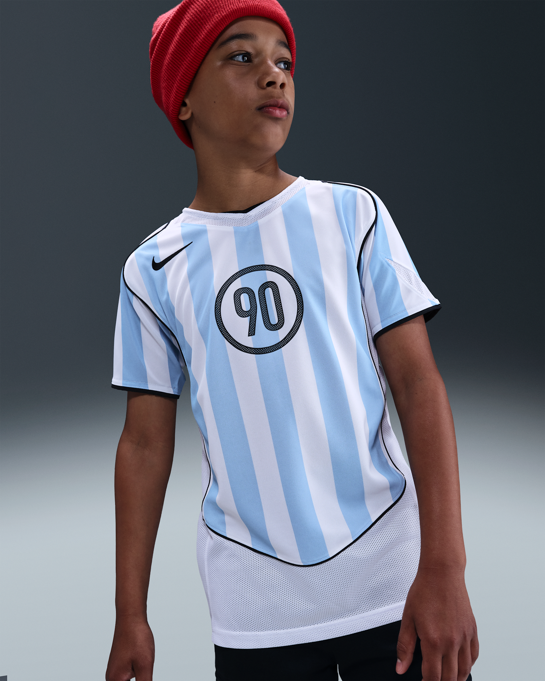 Nike Total 90 Older Kids' Dri-FIT Football Shirt - Psychic Blue/White/Black/Black