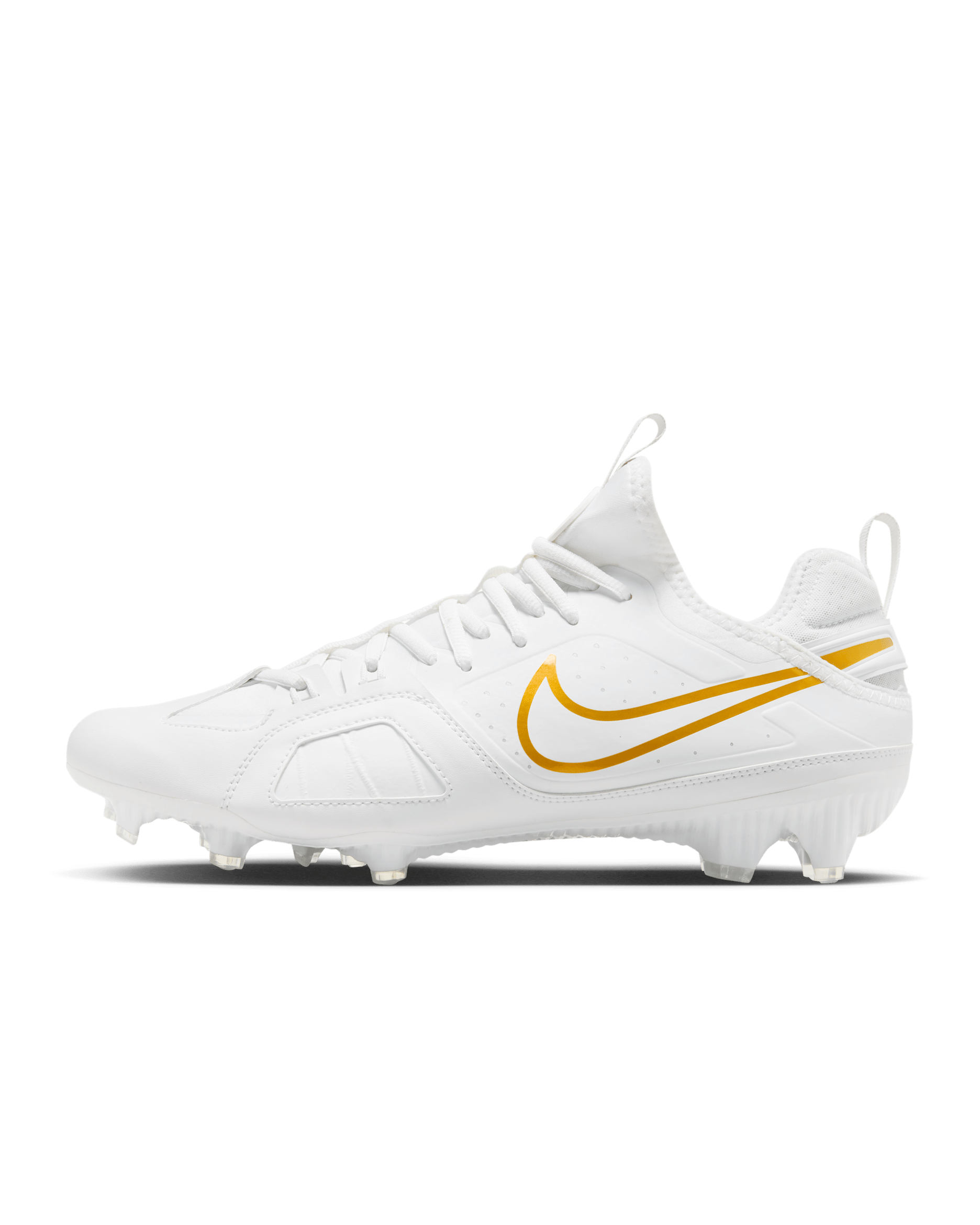 Tacos de lacrosse Nike Huarache 9 Varsity LAX - Blanco/Blanco/Oro intenso metálico
