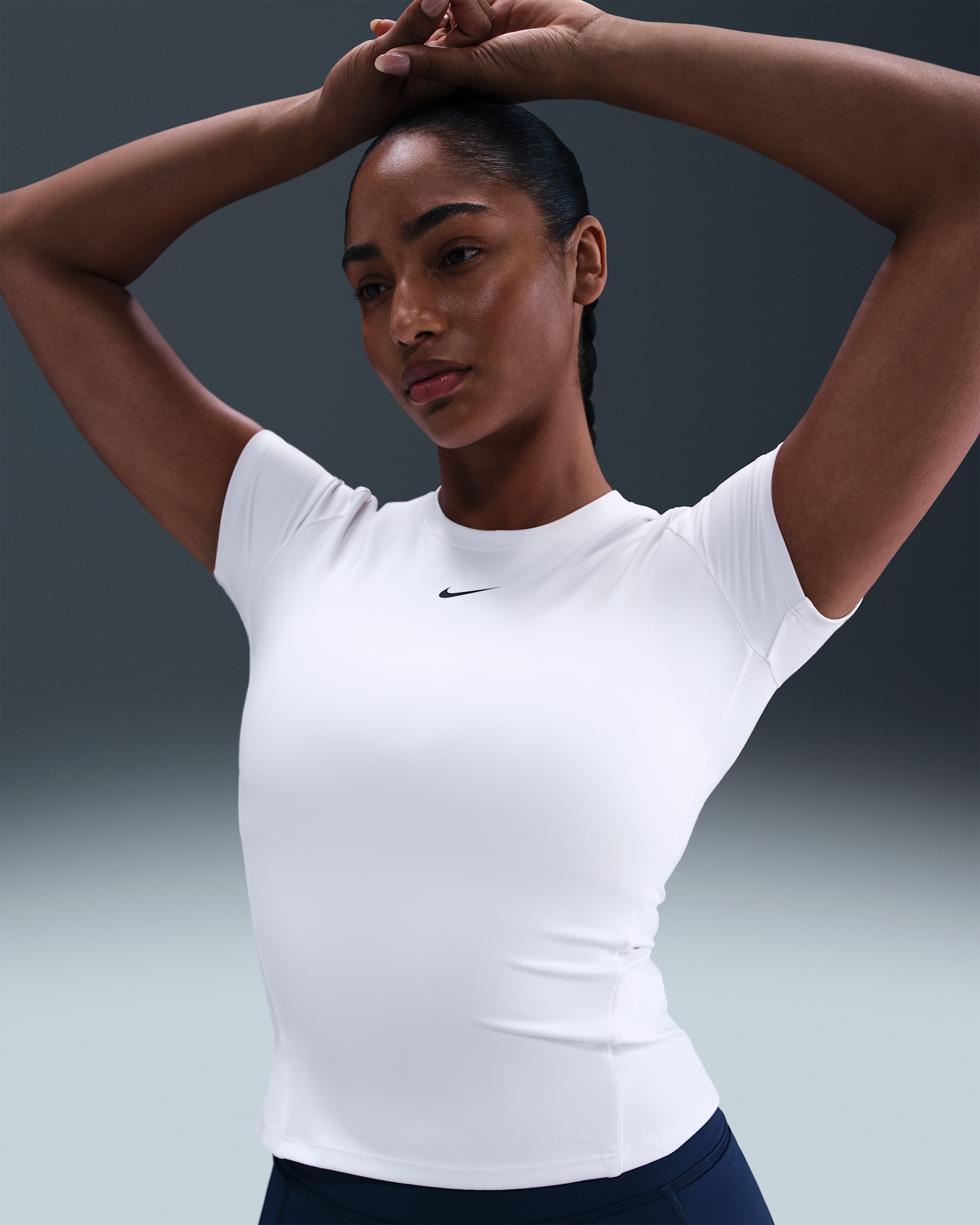 Nike One Women's Short-Sleeve Top - White/Black