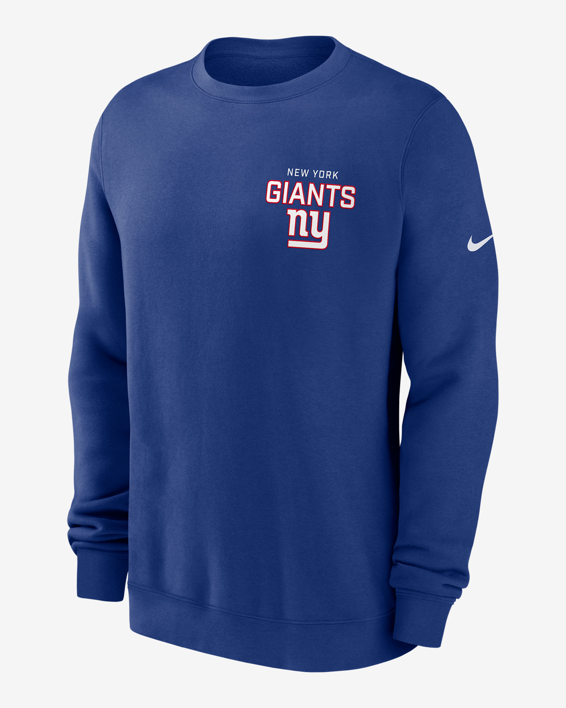 New York Giants Draw Block Club Men's Nike NFL Pullover Crew - Rush Blue