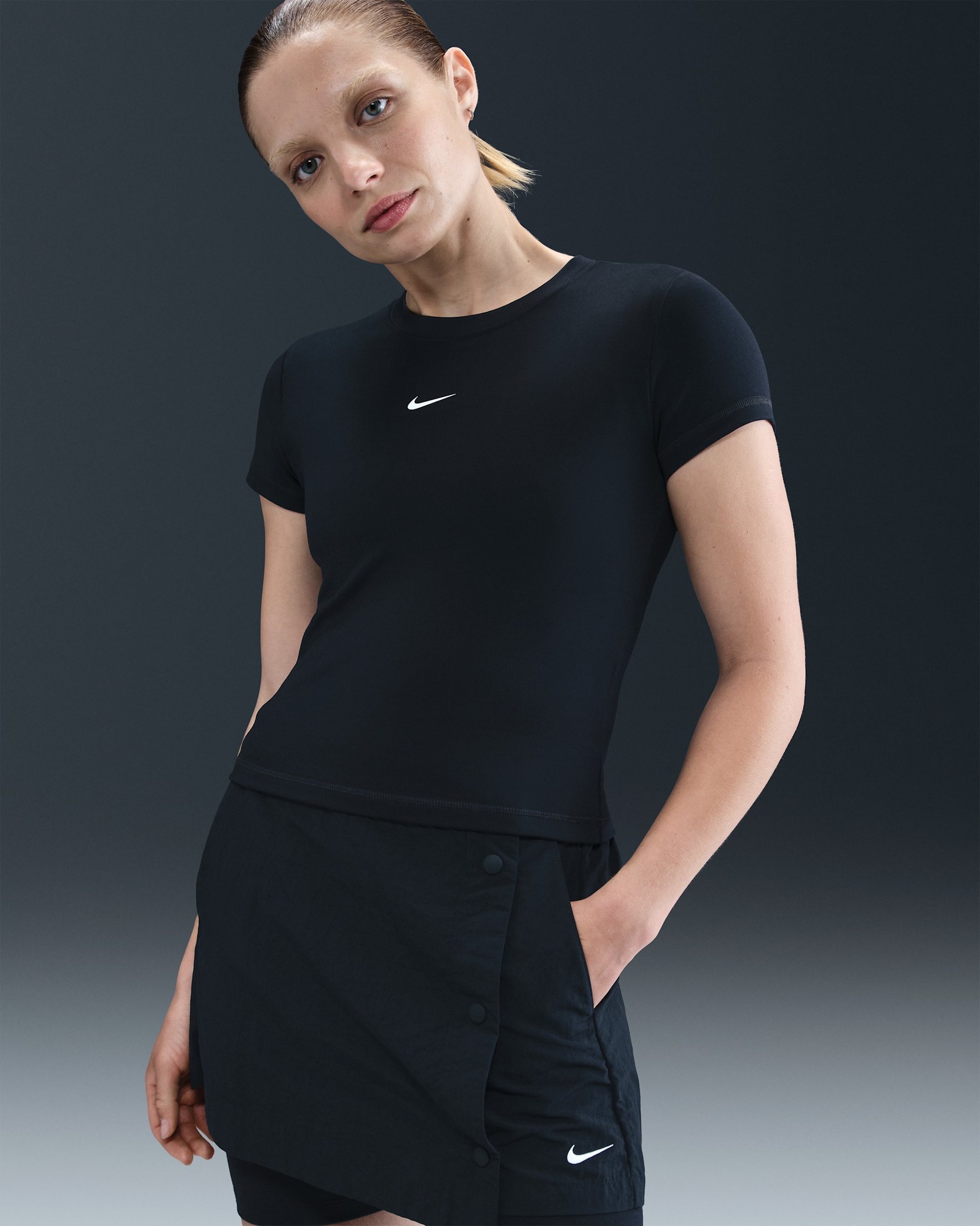 Top corto avvolgente Nike Sportswear – Donna - Nero/Green Shock